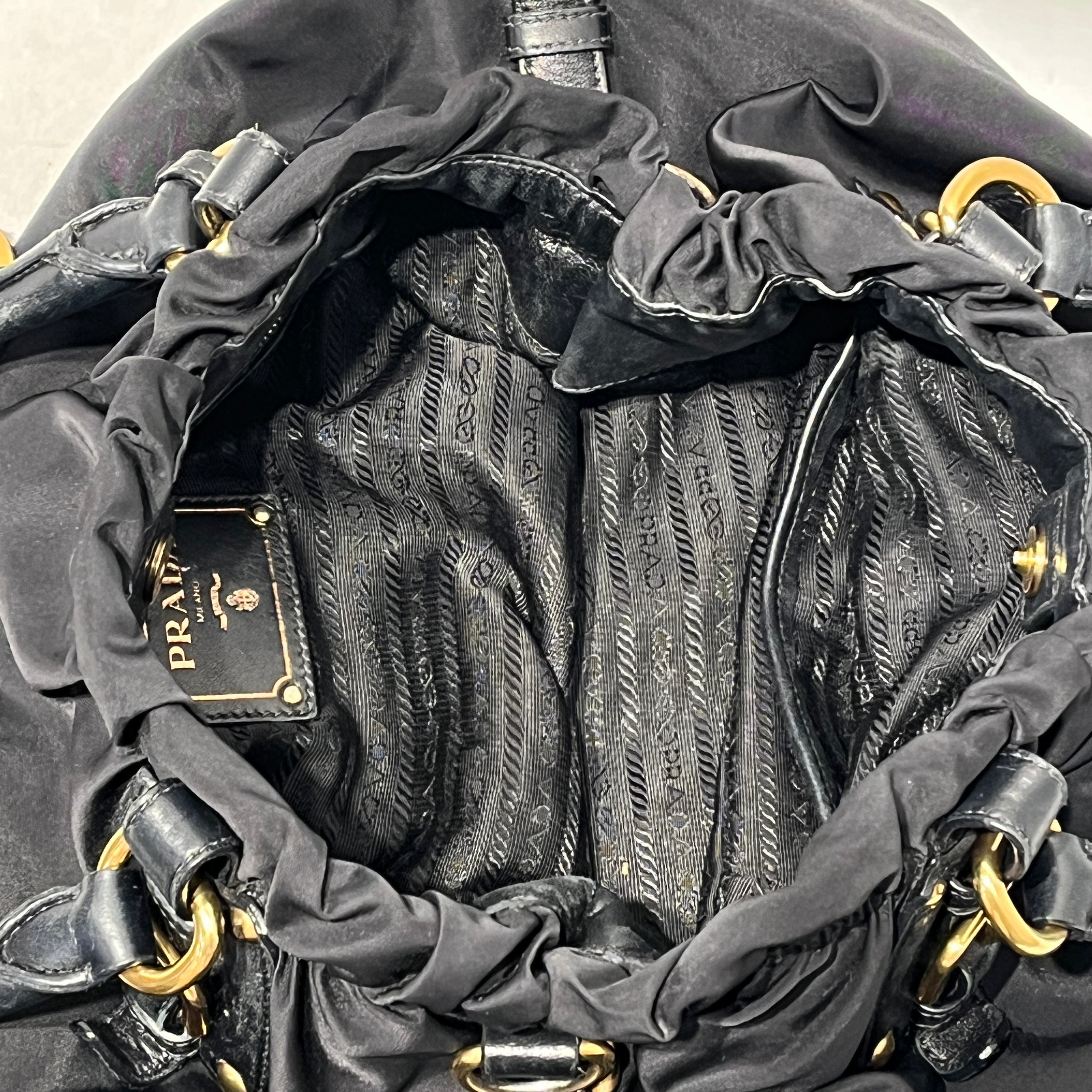 PRADA/Hand Bag/Graphic/Nylon/BLK/TESSUTO GAUFRE/GOLD HARDWARE view 7