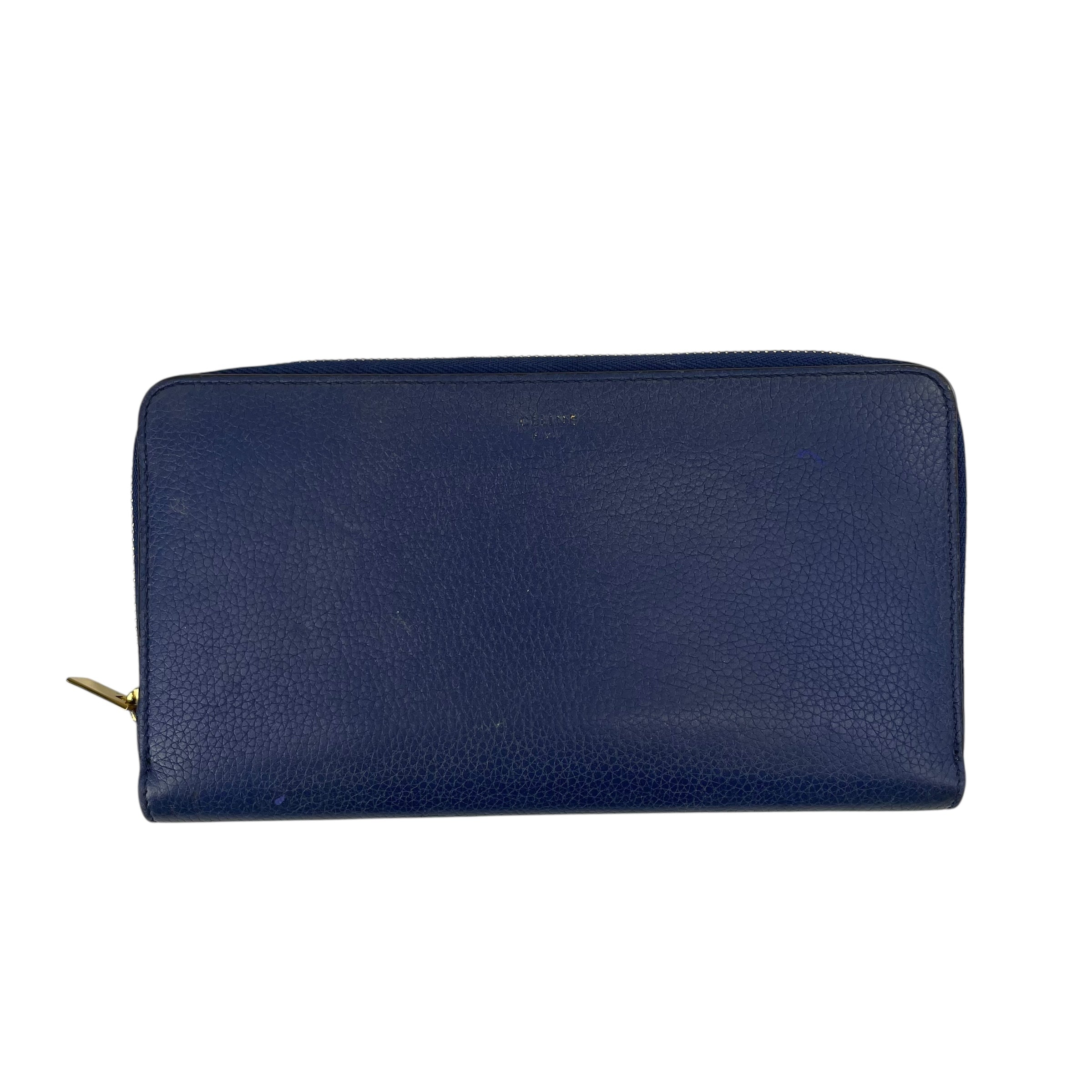 CELINE/Long Wallet/Leather/NVY/GLD ZIPPER W LOGO view 2