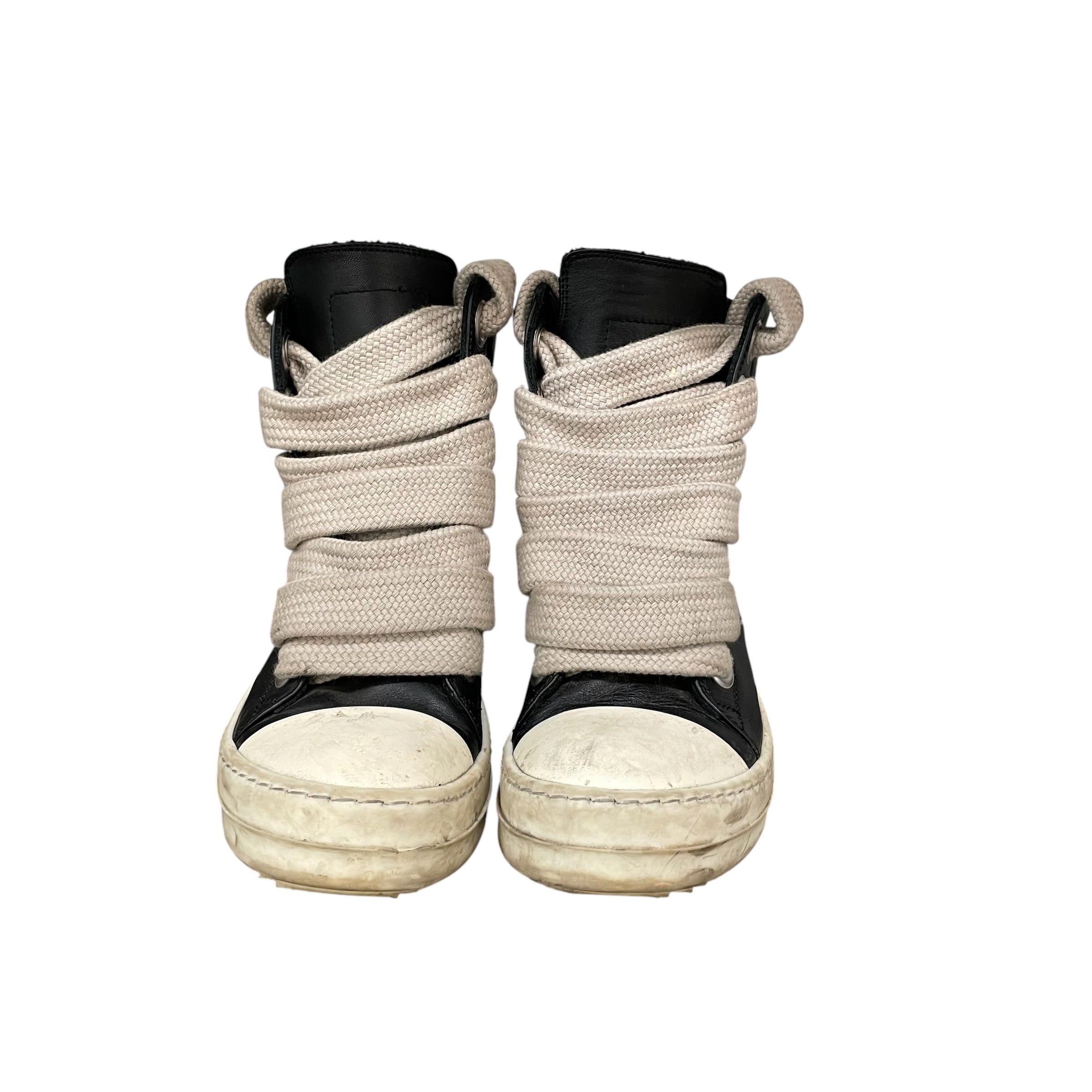 Rick Owens/Hi-Sneakers/EU 36/Leather/BLK/ramones mega lace view 3