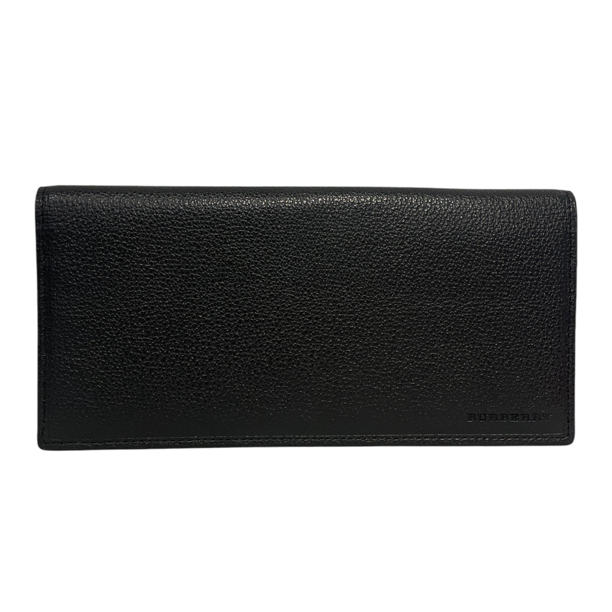 BURBERRY/Long Wallet/Leather/BLK/PLAID INSIDE view 1