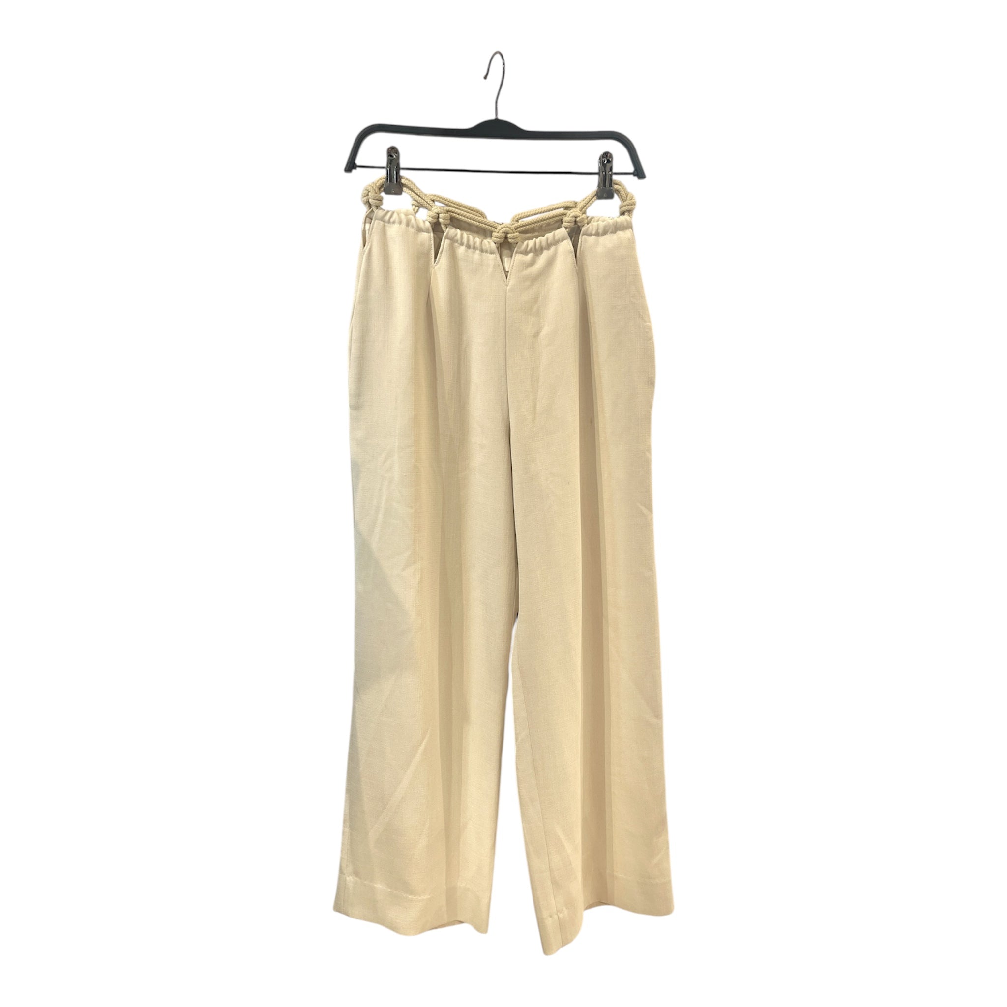 DION LEE/Wide Leg Pants/XS/Cotton/CRM/Rope Belt view 1