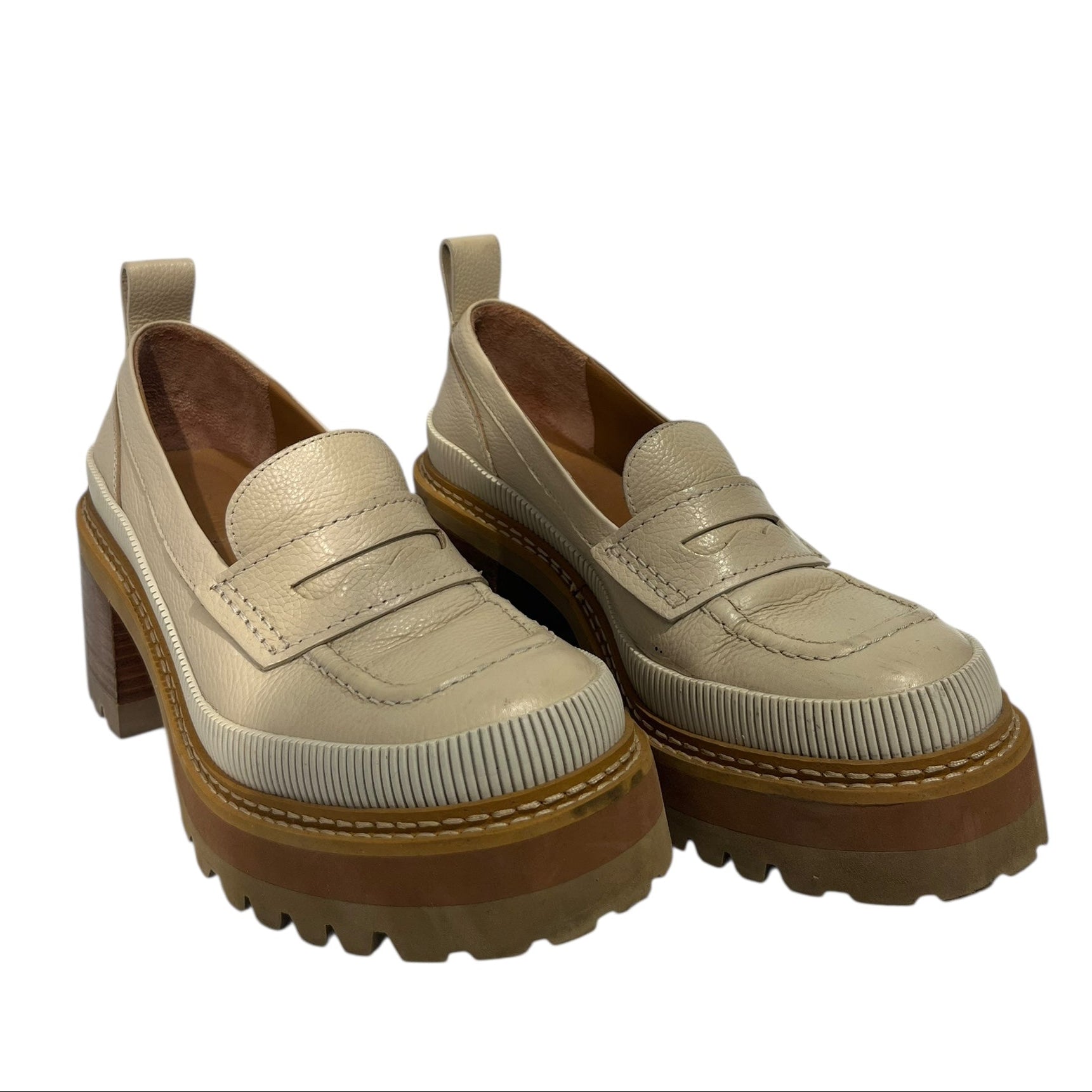 SEE BY CHLOE/Loafers/EU 37/Leather/CRM/LOAFER/HEEL HYBRID view 1