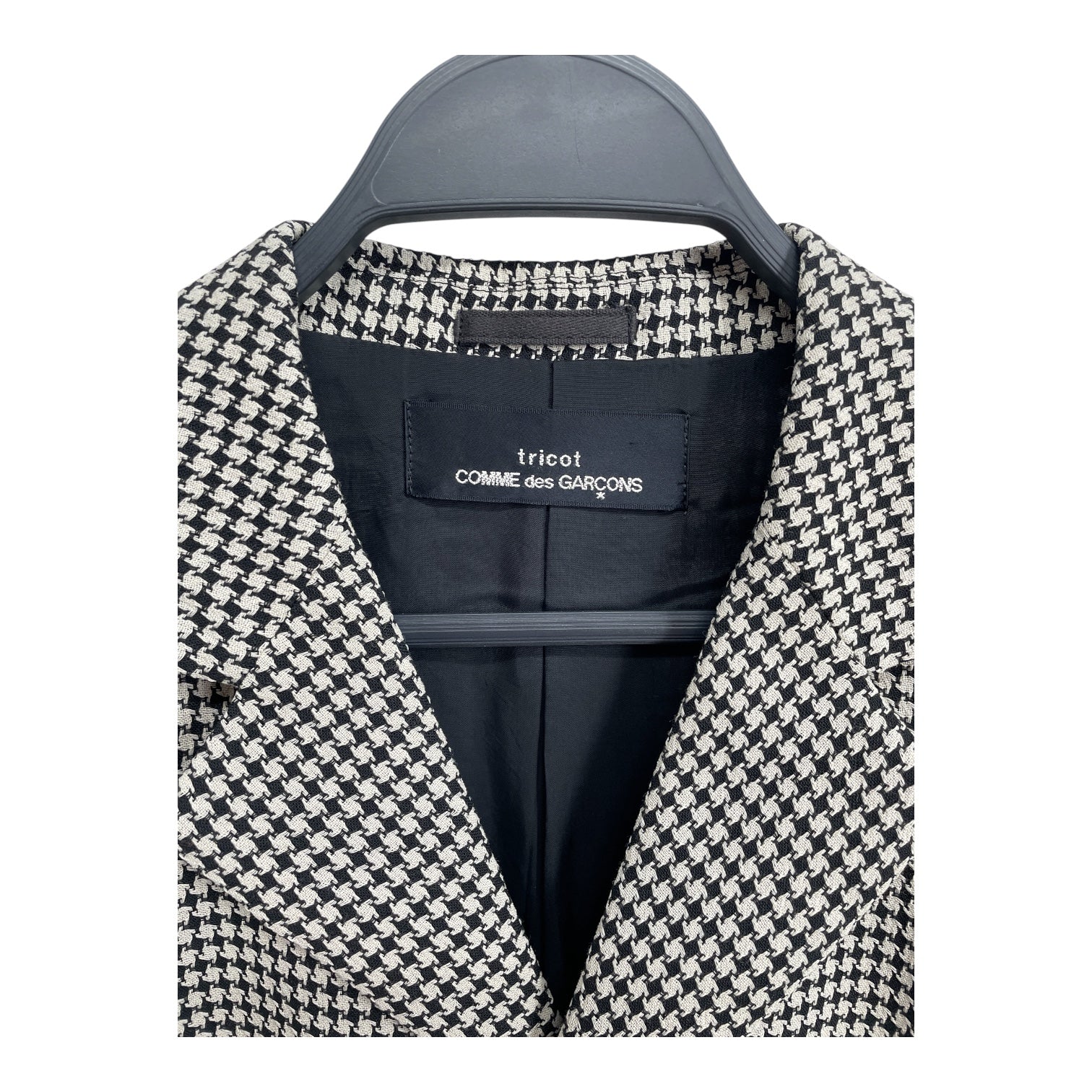 COMME des GARCONS/Tailored Jkt/All Over Print/Wool/WHT/HOUNDSTOOTH PATTERN/TRICOT view 3