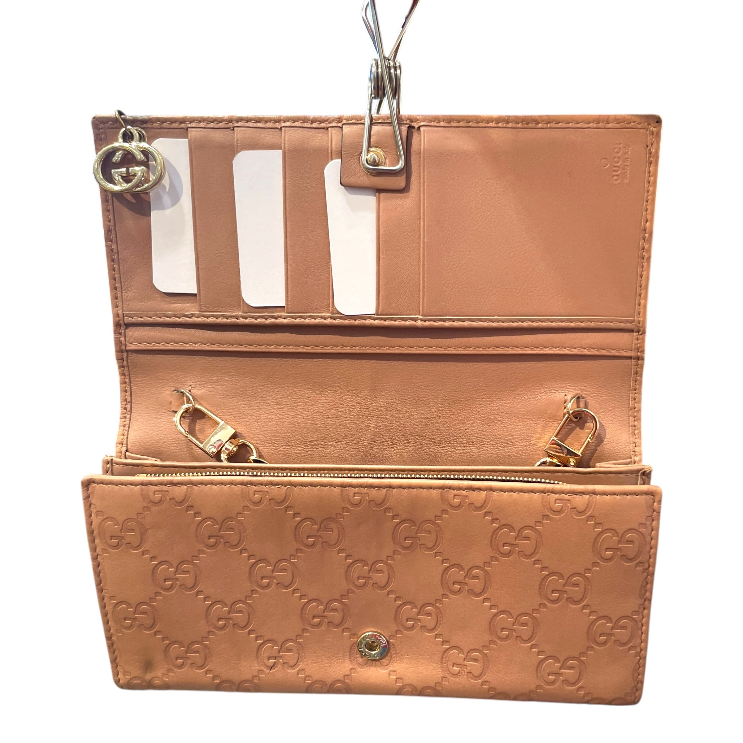 GUCCI/Long Wallet/Monogram/Leather/PNK/L's/Marmot Chain Flap view 3
