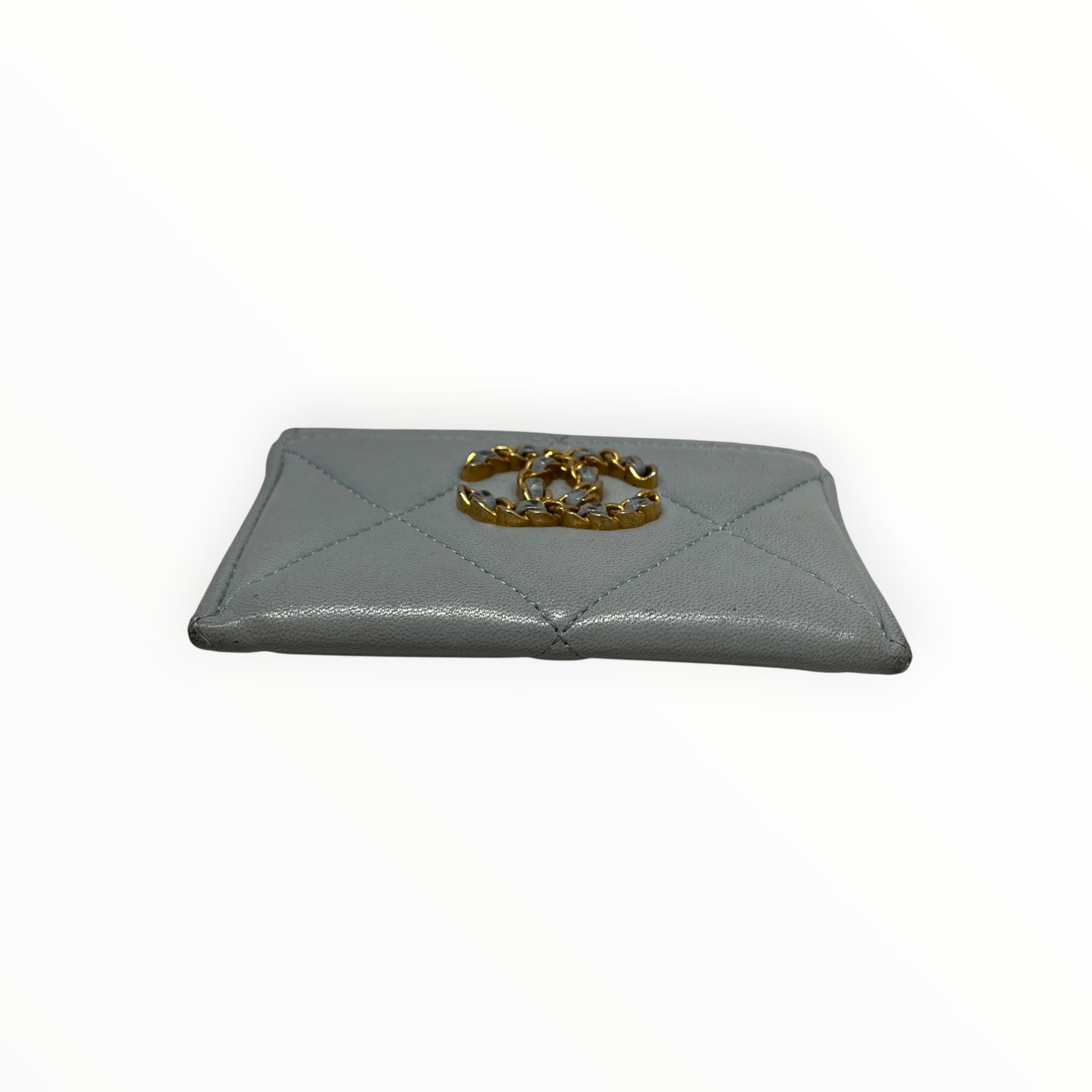 CHANEL/Card Case/Leather/GRY/L's/chanel 19 quilted view 3