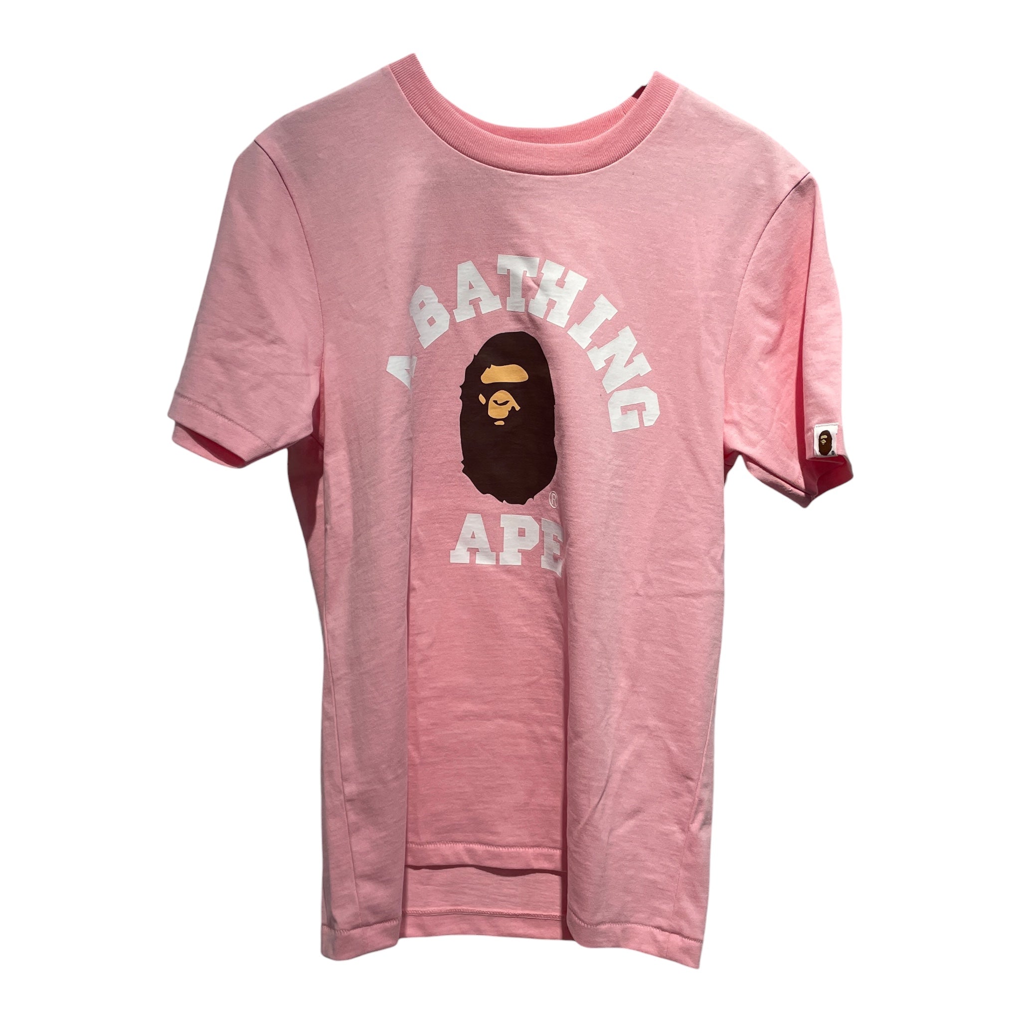 A BATHING APE/T-Shirt/XS/Graphic/Cotton/PNK/CLASSIC COLLEGE TEE view 1
