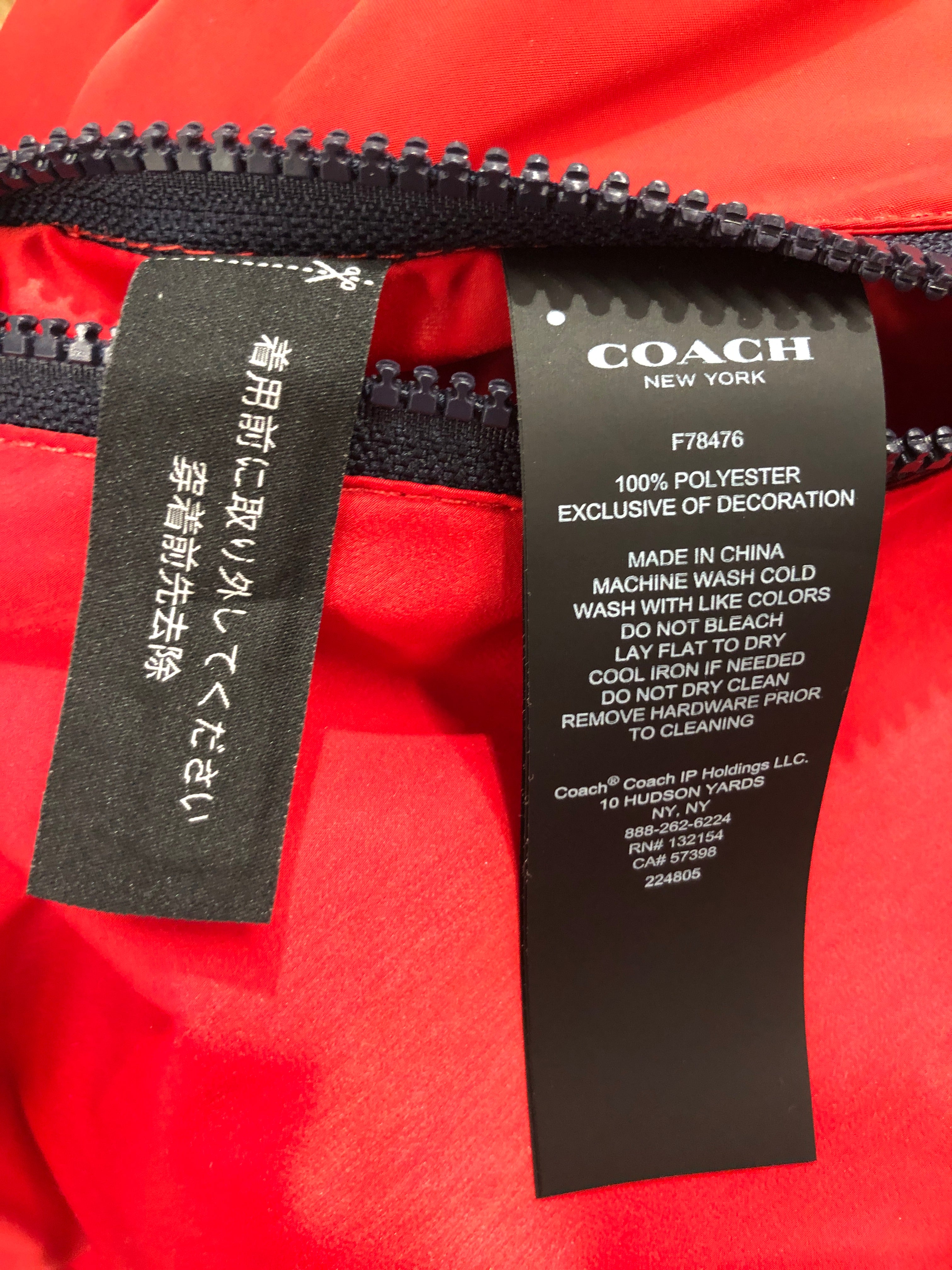 COACH/Fleece Jkt/XL/NVY/red navy reversable fleece view 4