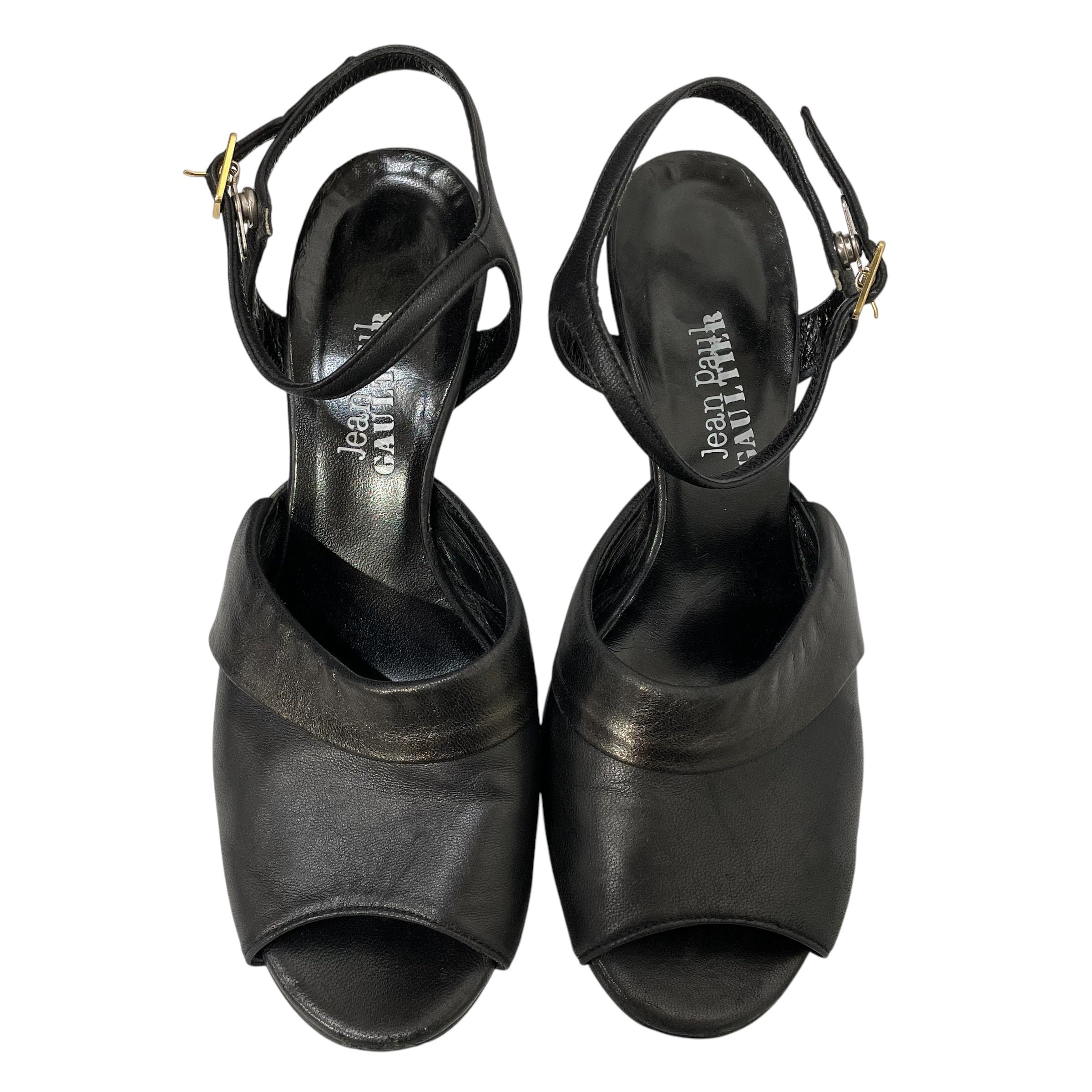 Jean Paul Gaultier/Heels/Leather/BLK/3/WHITE LOGO ON SOLE view 3