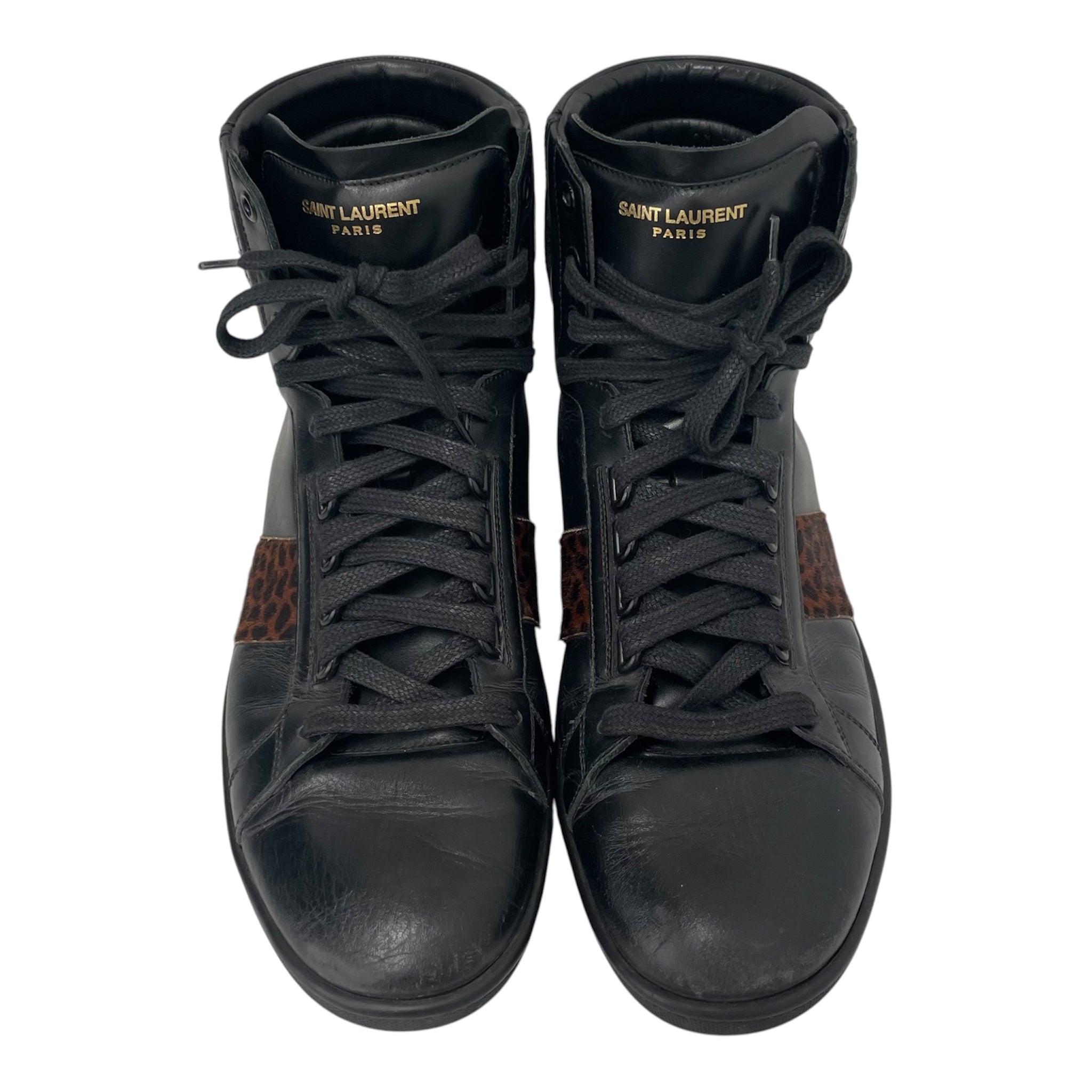 SAINT LAURENT/Hi-Sneakers/US 11/Leather/BLK/ANIMALSTRIPE view 4