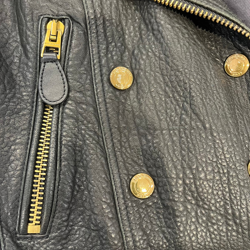 BURBERRY BRIT/Leather Jkt/4/Leather/BLK/3888812 VINTAGE BIKER JKT
