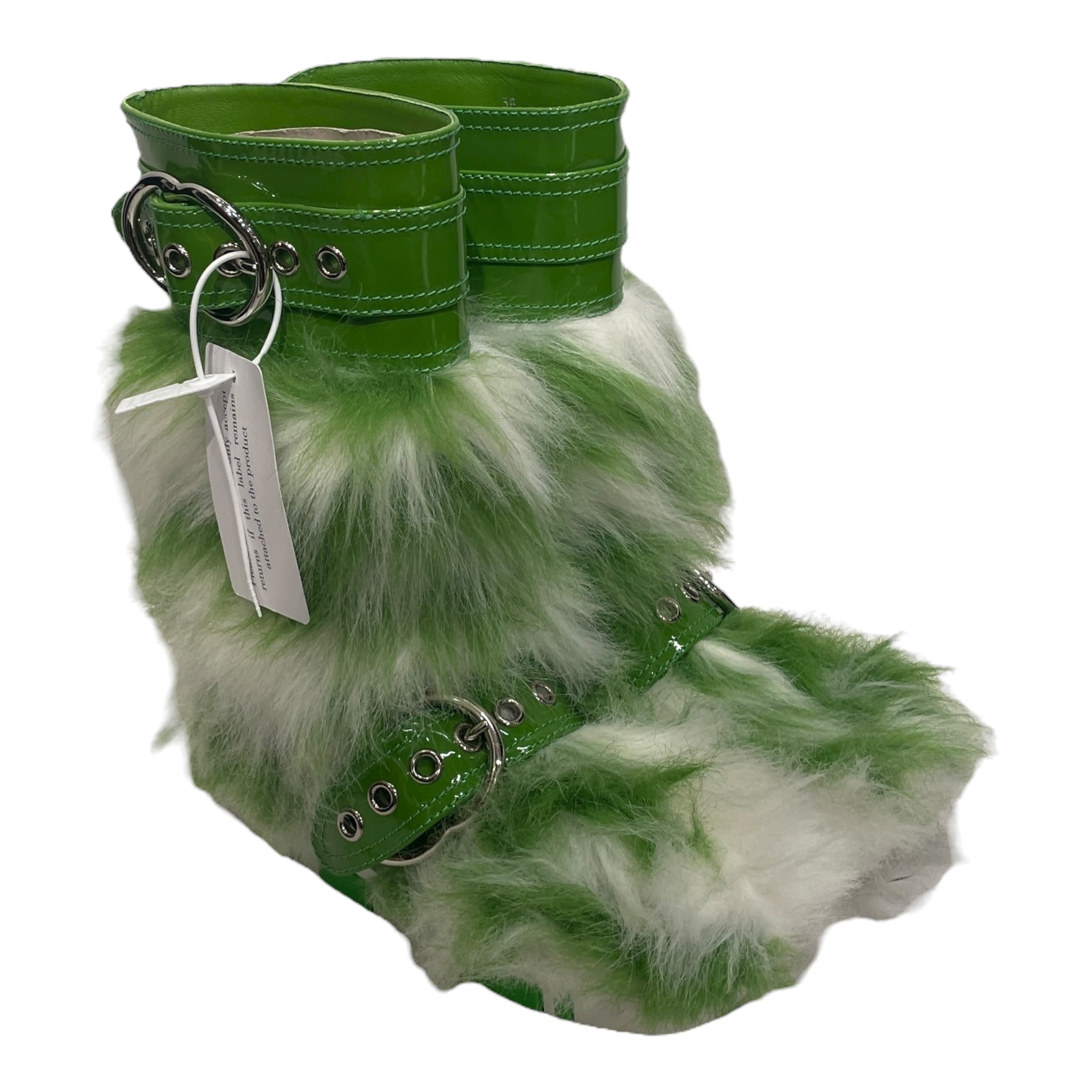 MIU MIU/Boots/EU 35/Leather/GRN/Patent/FAUX FUR SNOW BOOT view 1