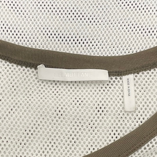 Helmut Lang/T-Shirt/L/Cotton/WHT/mesh net top