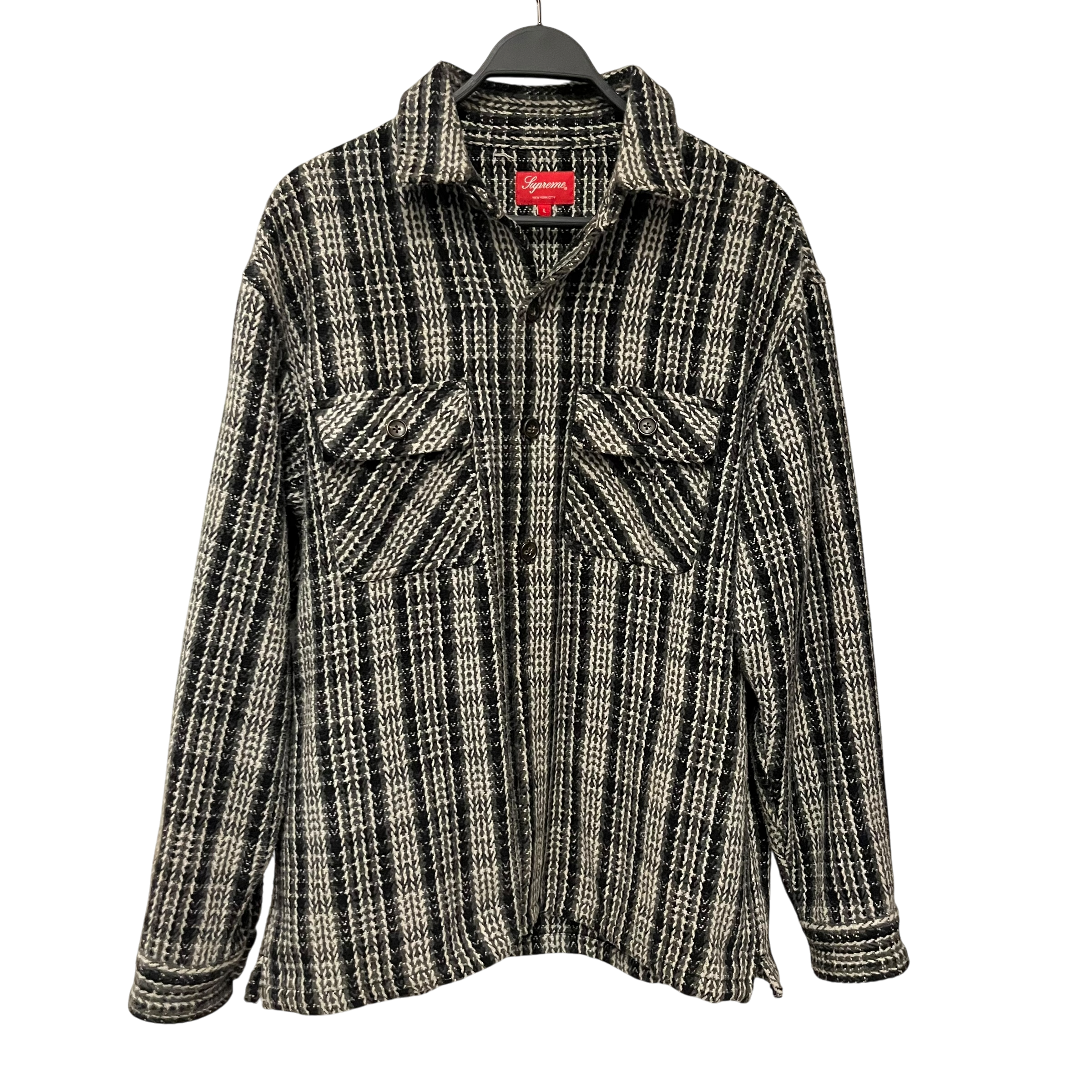 Supreme/Flannel Shirt/L/Cotton/GRY/Plaid/22aw heavy flannel view 1