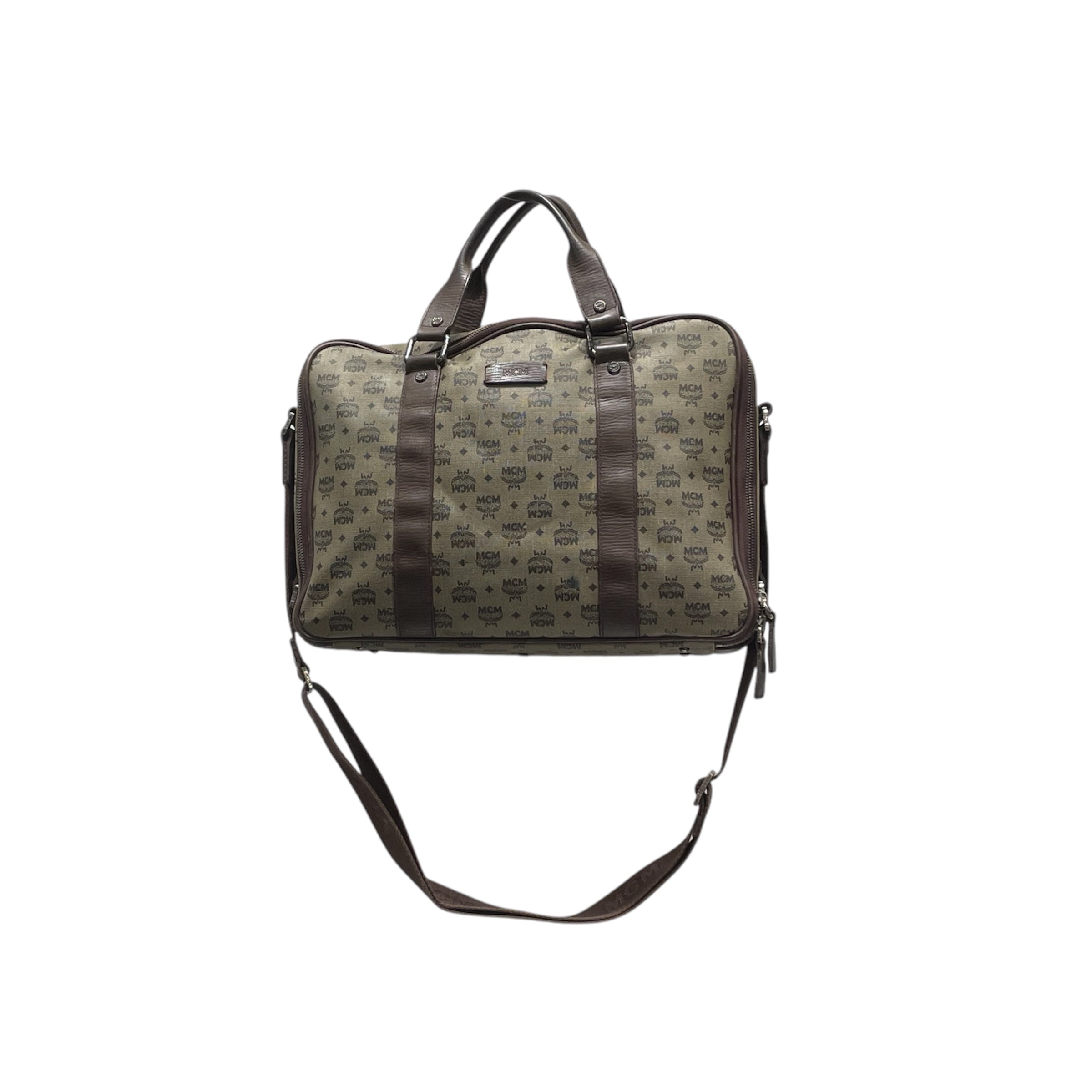 MCM/Bag/Monogram/Leather/BRW/brwn long strap view 1