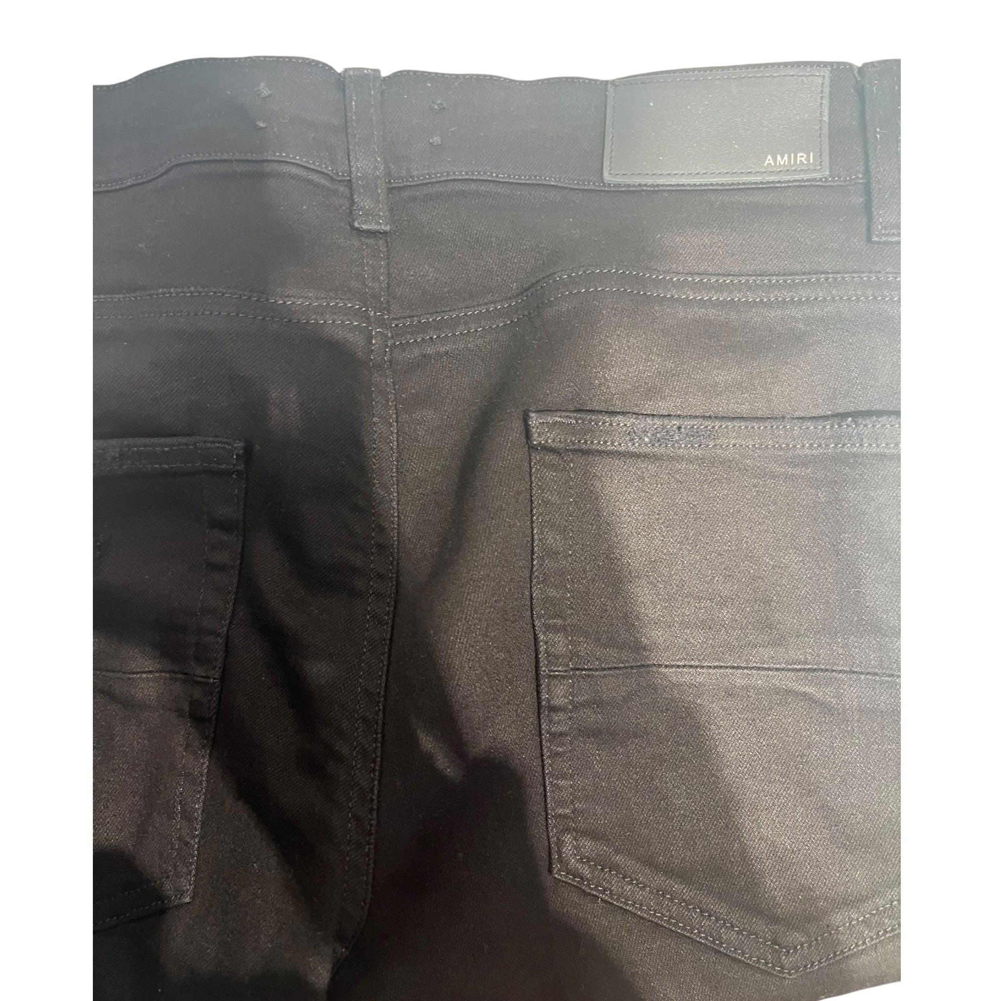 AMIRI/Skinny Pants/34/Cotton/BLK/white painted stripes view 3