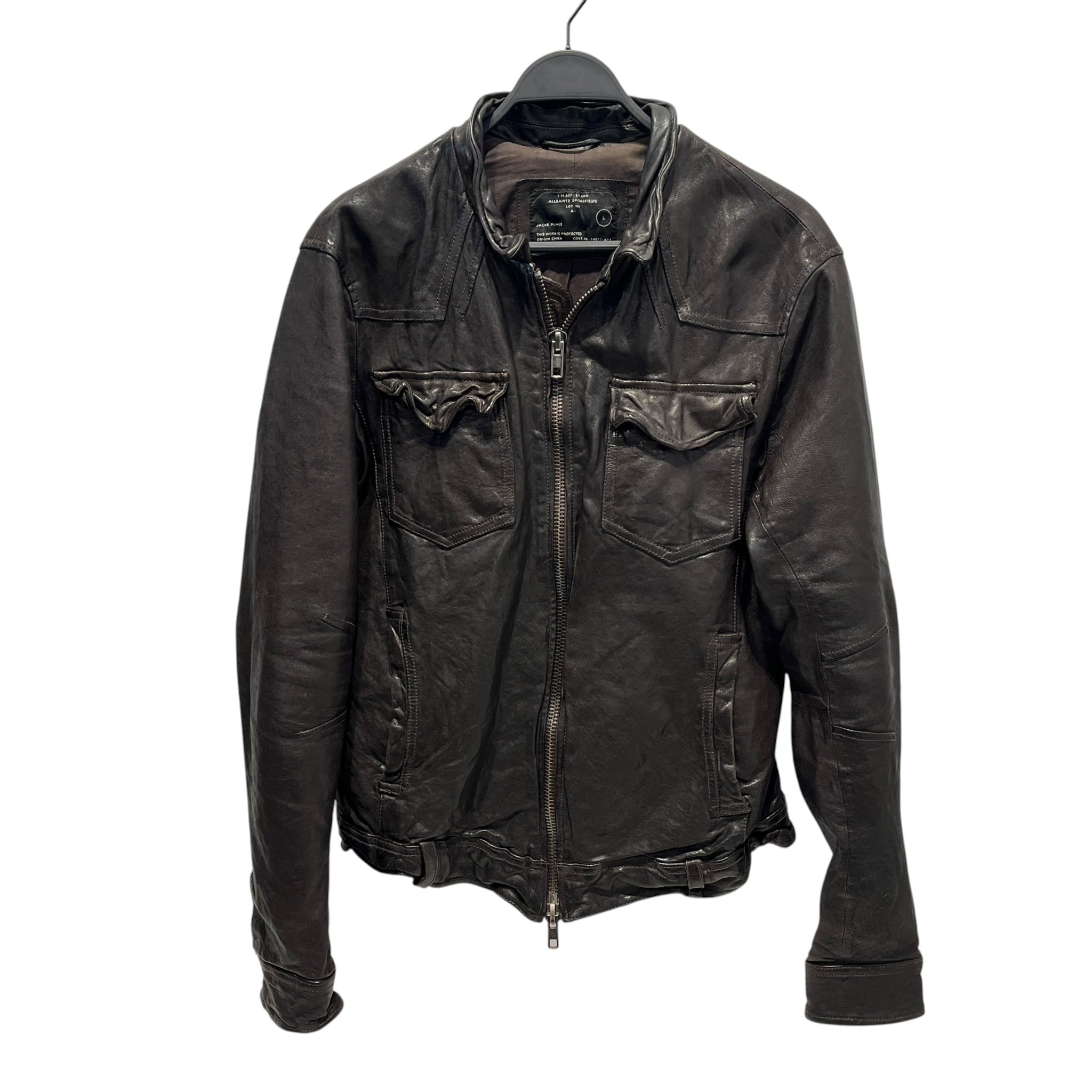 ALLSAINTS/Leather Jkt/L/Leather/BRW/Double Breasted/Spitalfields Jacks Place Jkt view 1