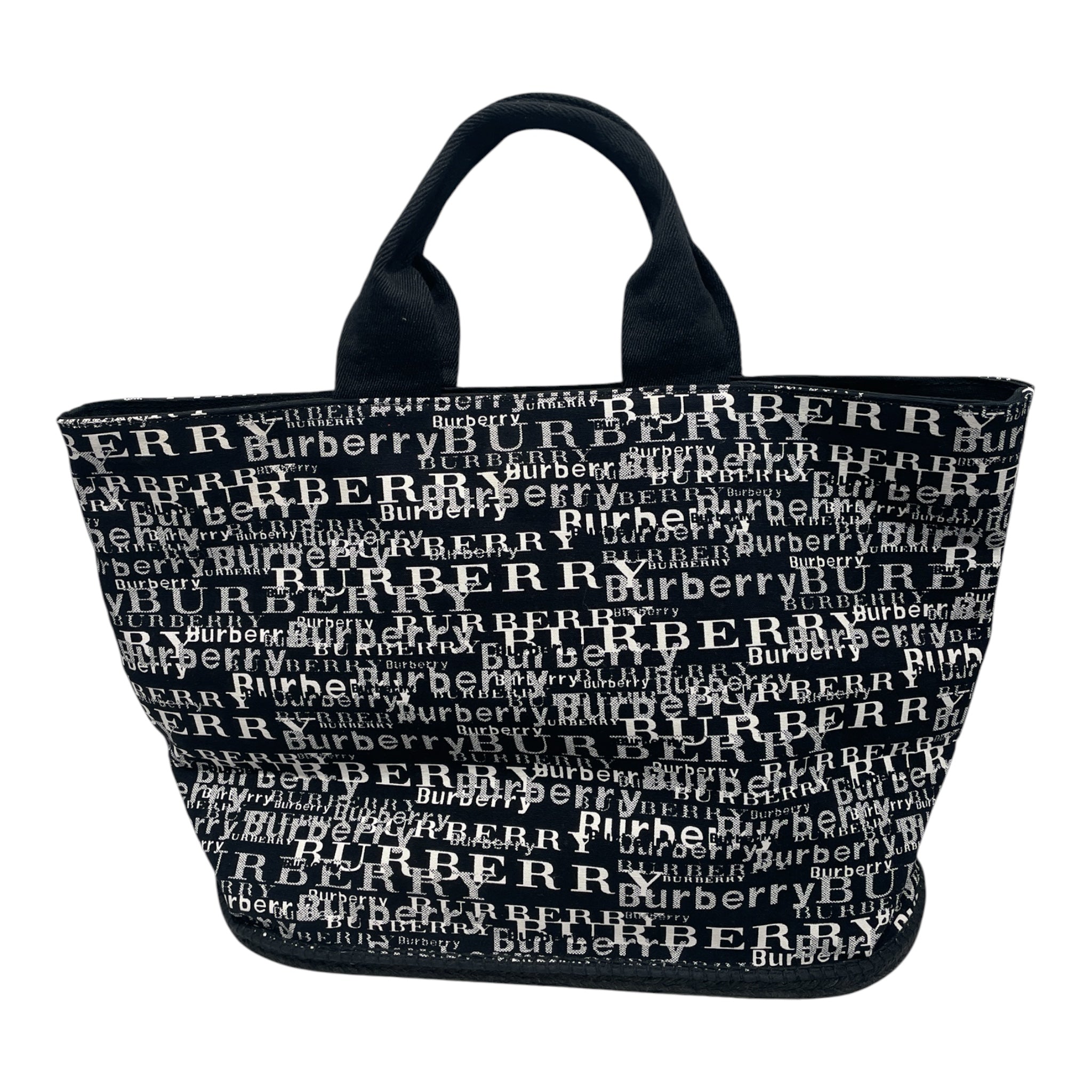 BURBERRY/Tote Bag/Monogram/BLK/Repeating logo canvas view 2