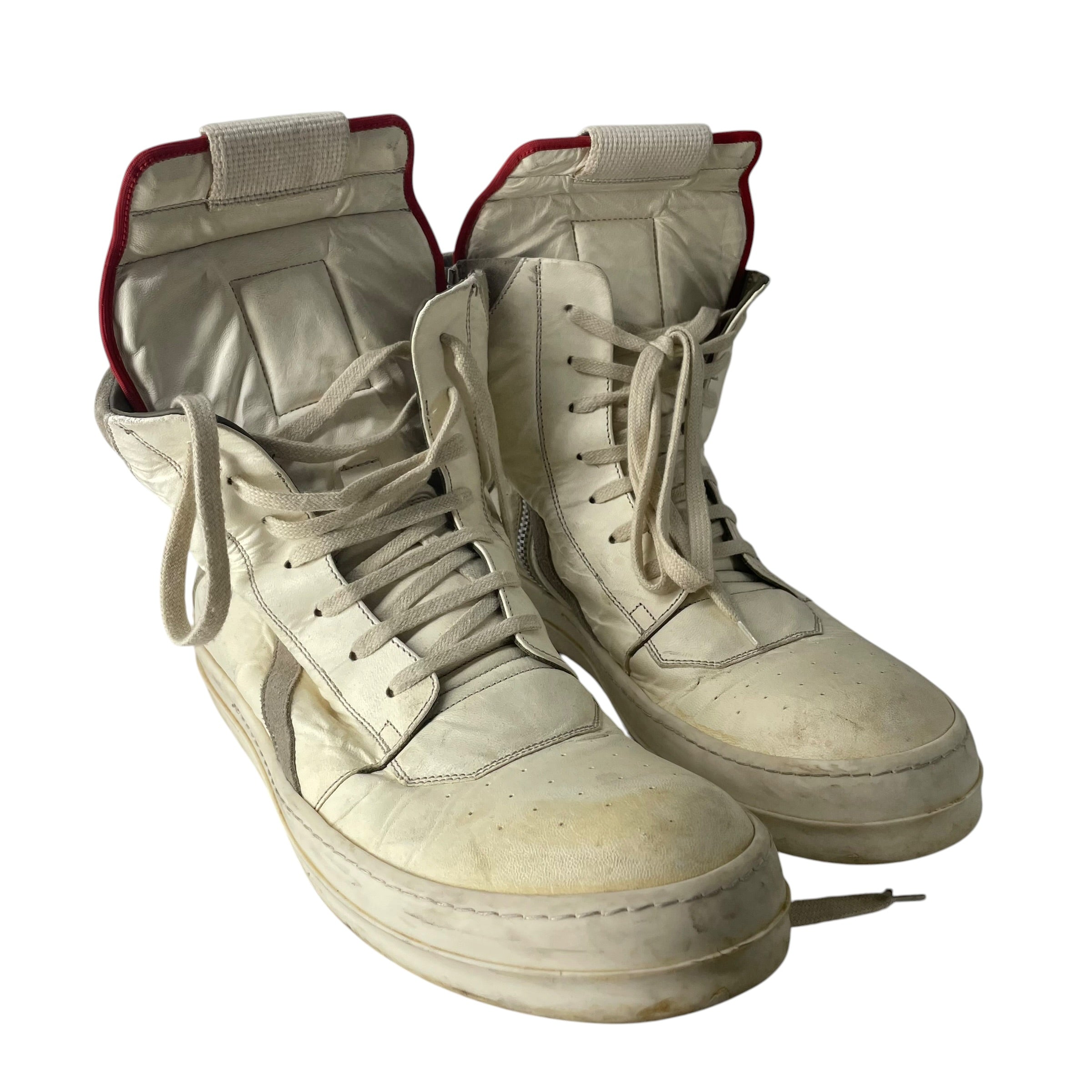 Rick Owens/Hi-Sneakers/EU 44/Leather/WHT/17246 FW19 LARRY GEOBASKET view 1