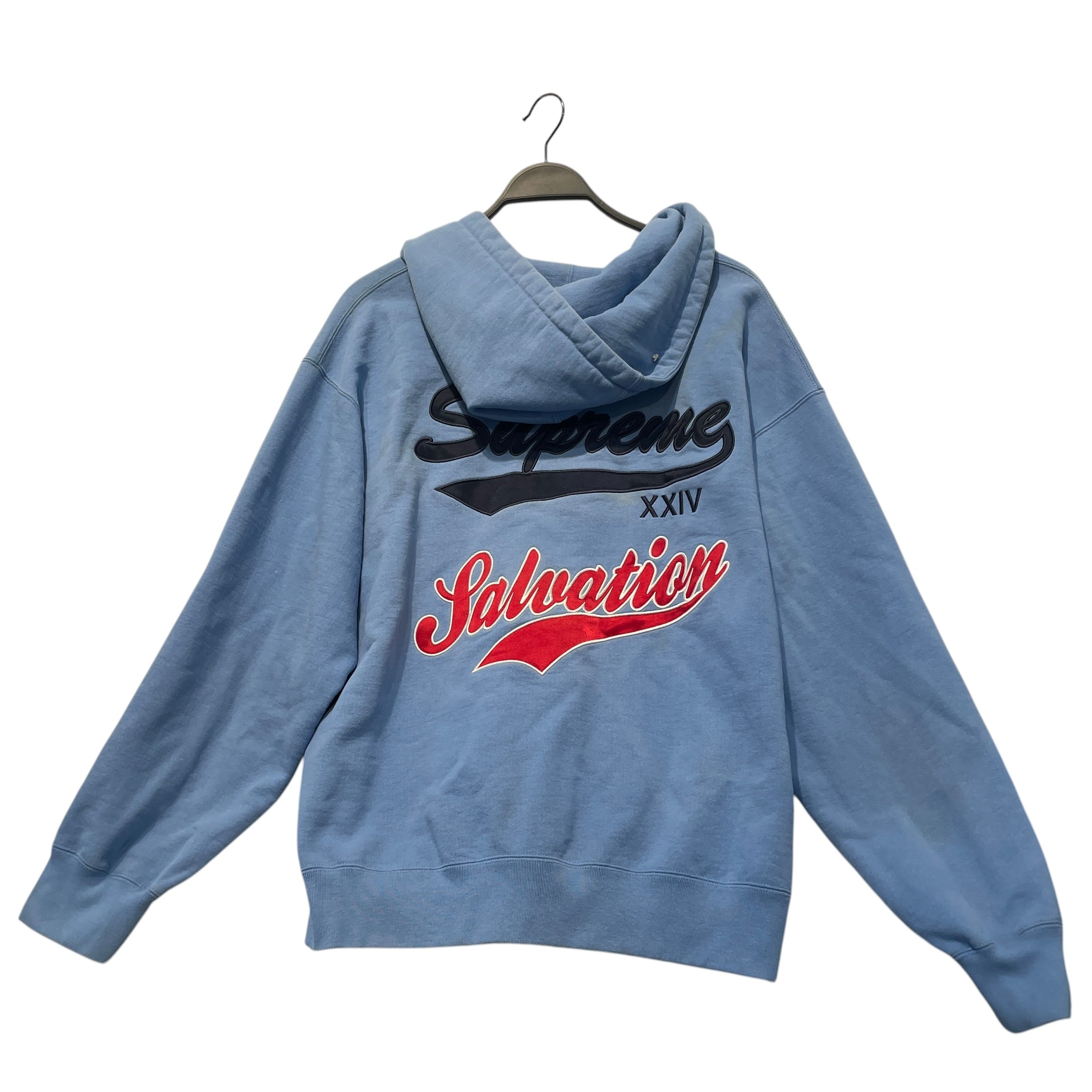 Supreme/Zip Up Hoodie/L/Graphic/Cotton/BLU/Salvation Zip UP view 2