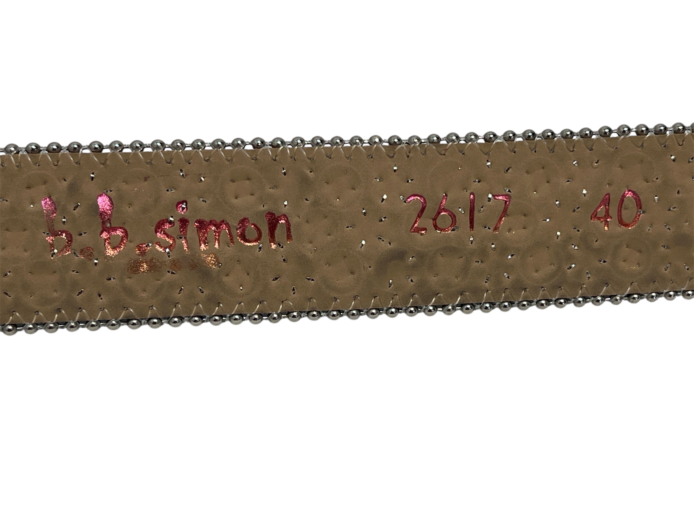 b.b.simon/Belt/All Over Print/Leather/BLU/40 PINK STONES ON BUCKLE view 4
