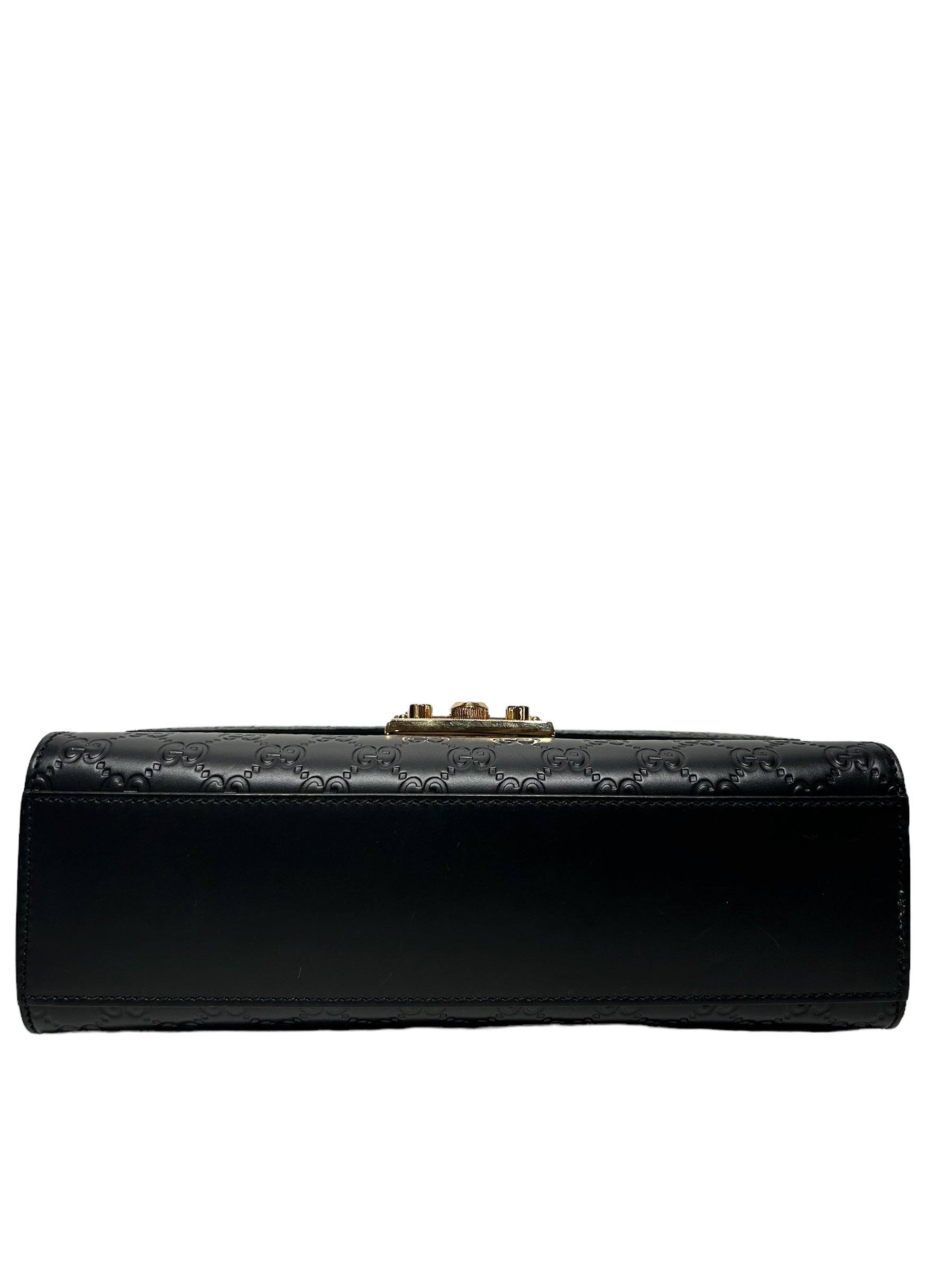 GUCCI/Hand Bag/Monogram/Leather/BLK/Guccissima Padlock view 3