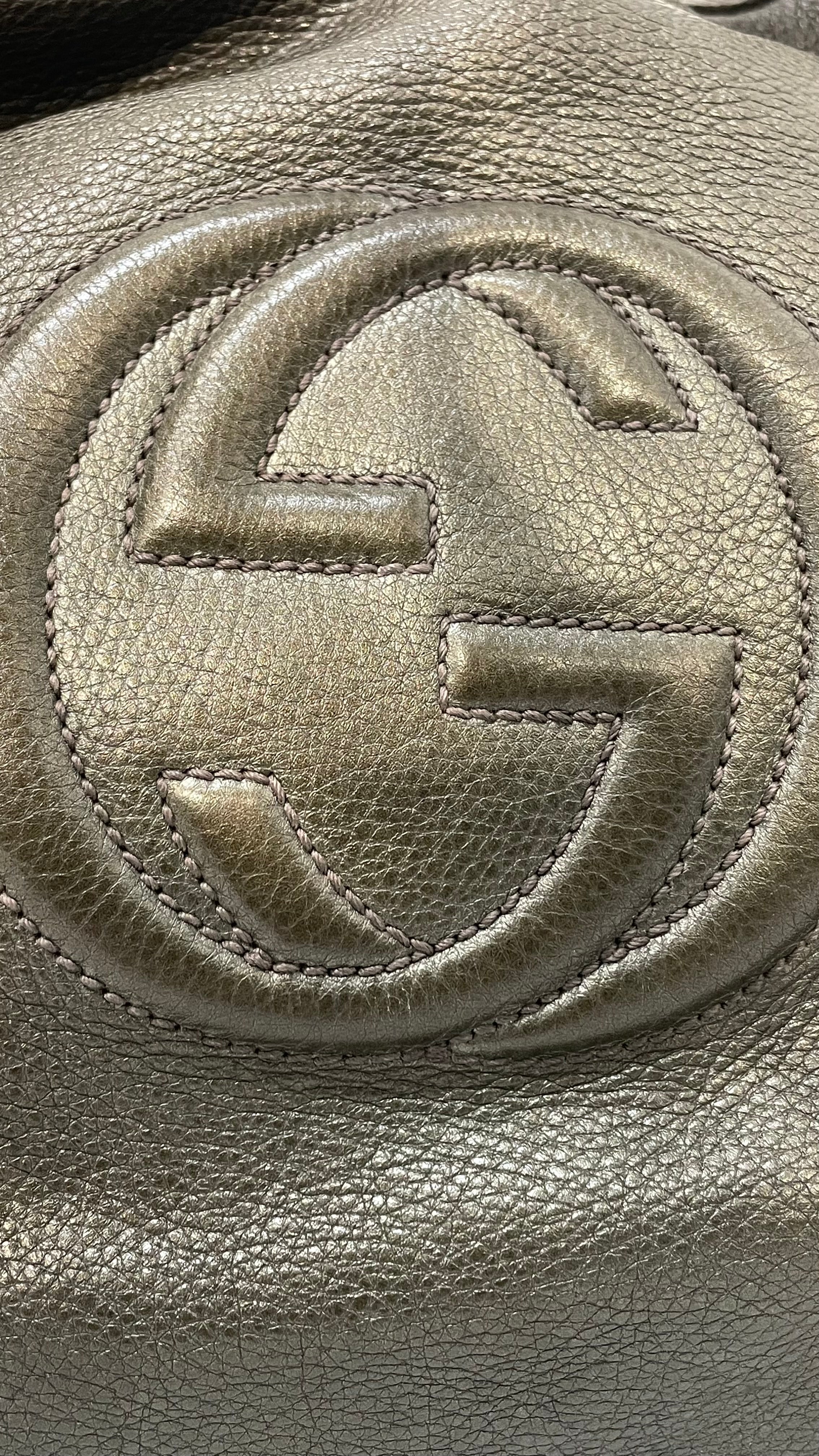 GUCCI/Bag/Leather/GRY/SOHO CHAIN HOBO view 4