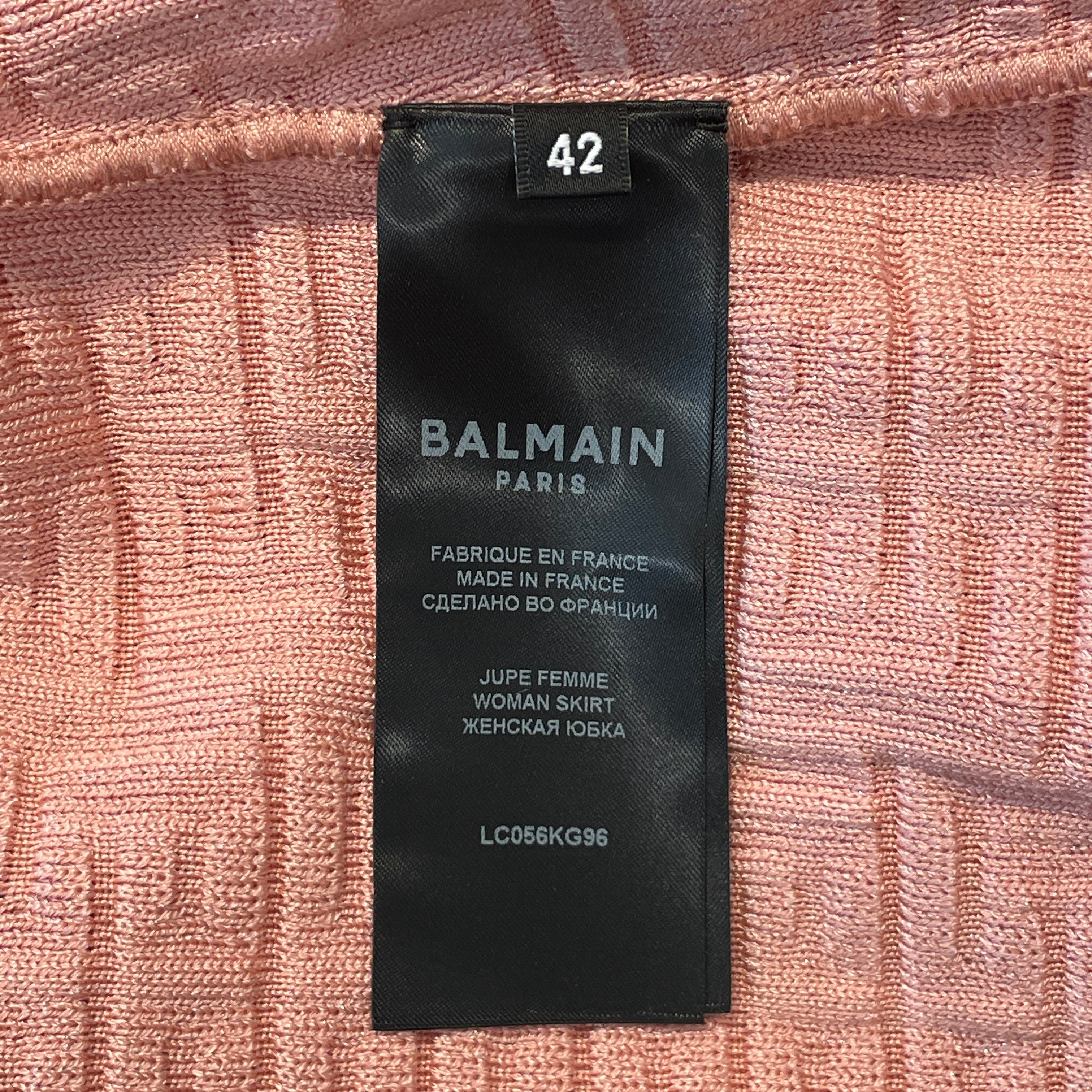 BALMAIN/Skirt/42/Monogram/PNK/PB Labyrinth Knit Skirt view 4
