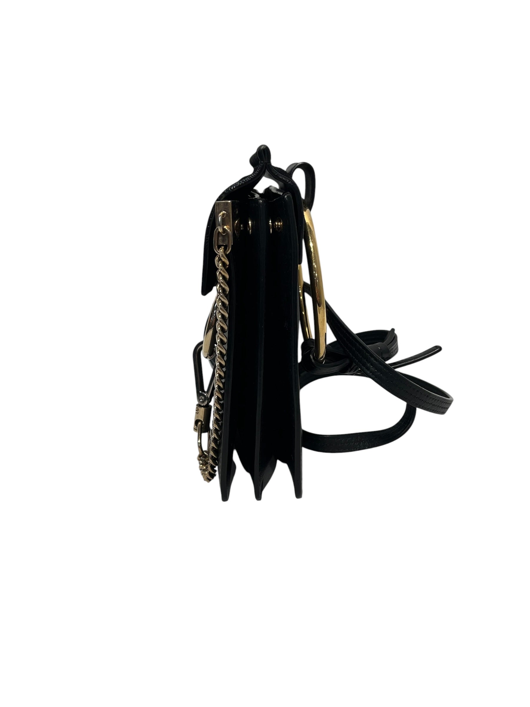 Chloe/Cross Body Bag/Leather/BLK/C0MMG2 Faye LeatherBag GldRing view 2