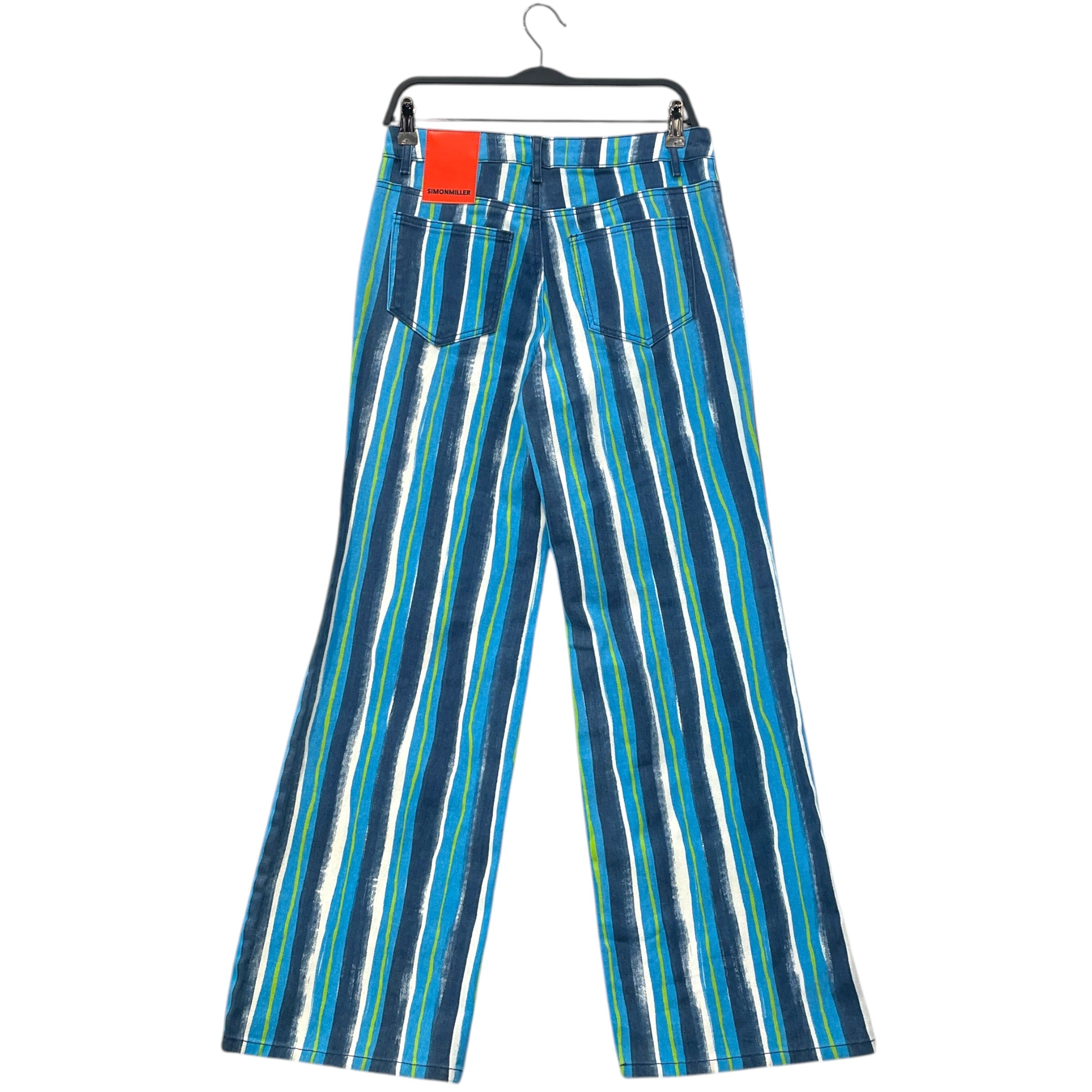 SIMON MILLER/Bottoms/26/Stripe/Denim/BLU/Blue Green Stripe view 2