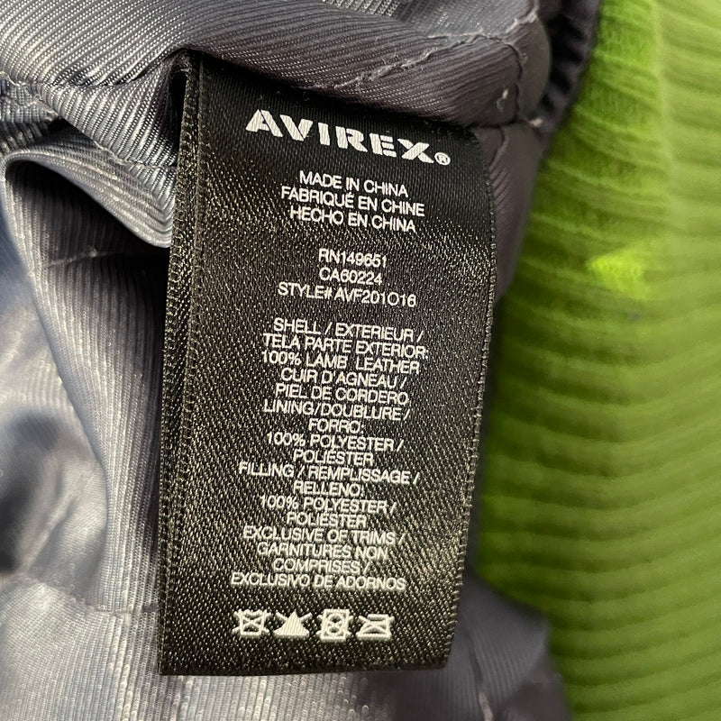 AVIREX/Leather Jkt/S/Leather/GRN/Stars and Stripes Jacket