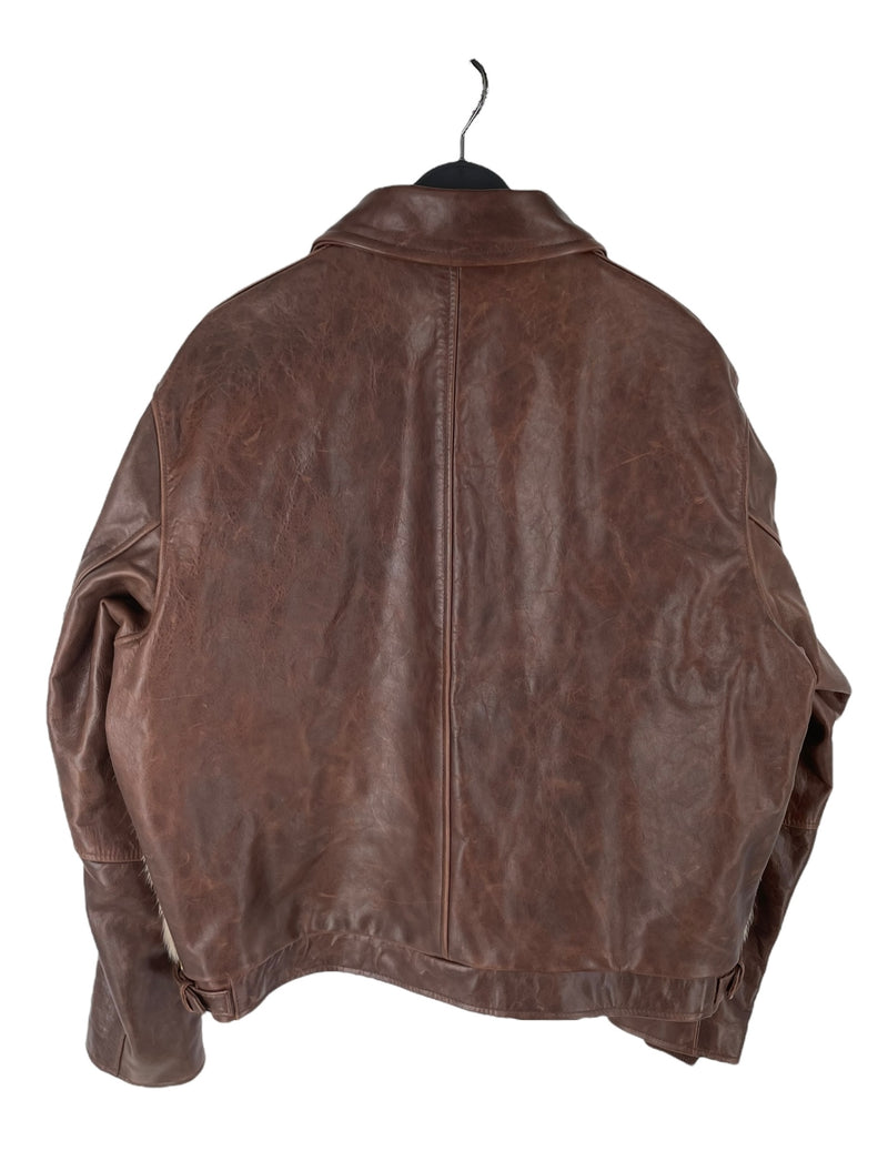 VANSON/AIME LEON DORE/Leather Jkt/XL/Leather/BRW/Graphic/SKELETON ON FUR
