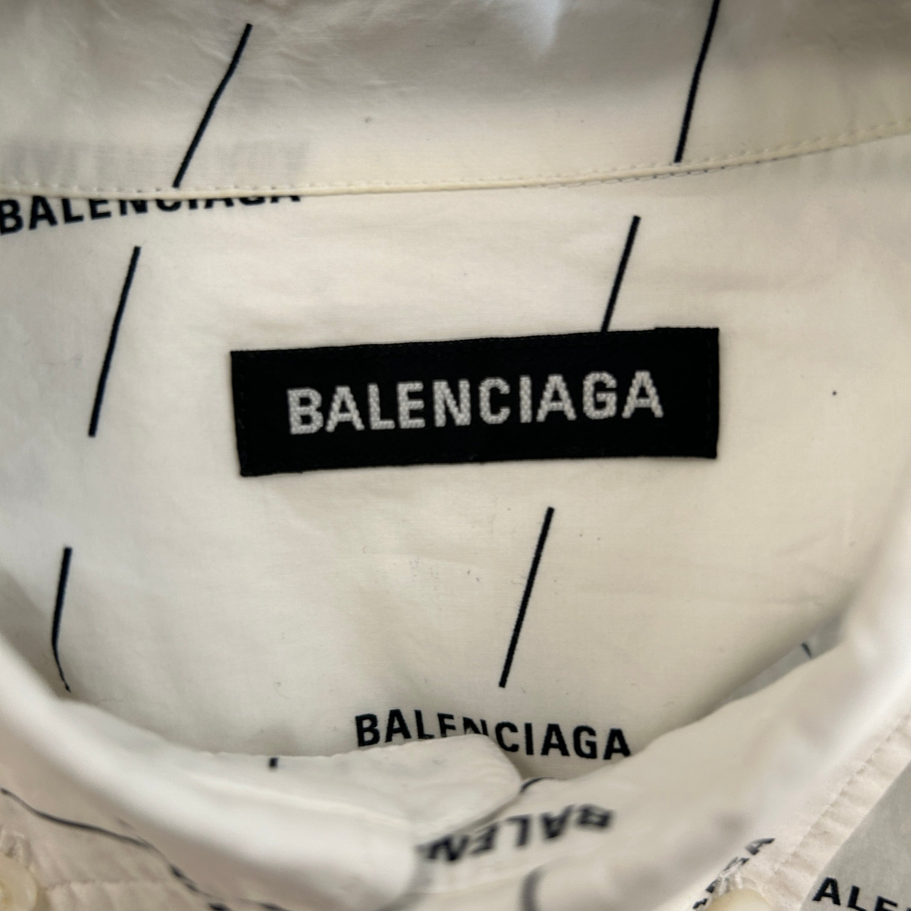 BALENCIAGA/LS Shirt/36/Cotton/WHT/All Over Print/all over print button up ls view 3