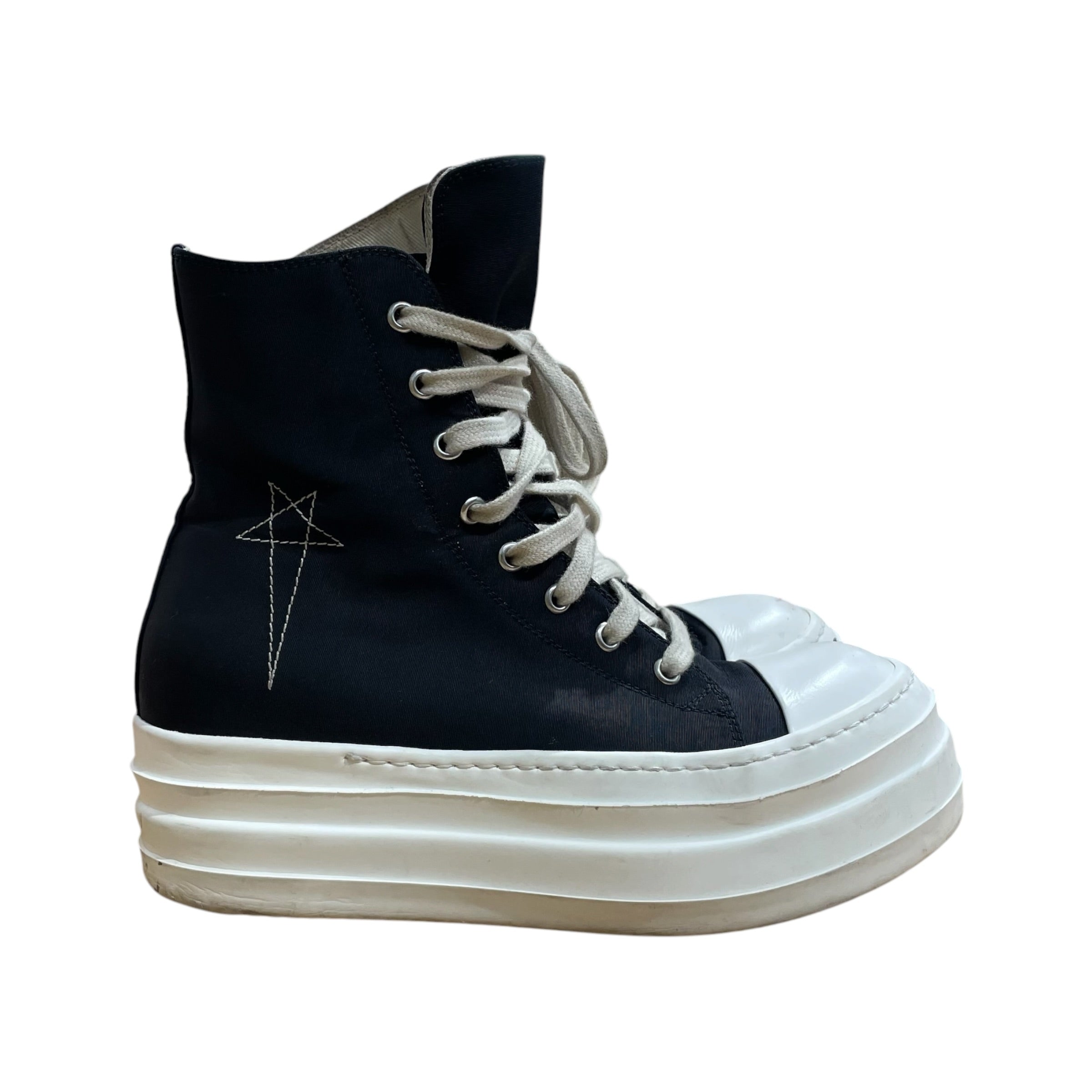 RICK OWENS DRKSHDW/Hi-Sneakers/EU 37/BLK/ramone hightop stacked sneaker view 4