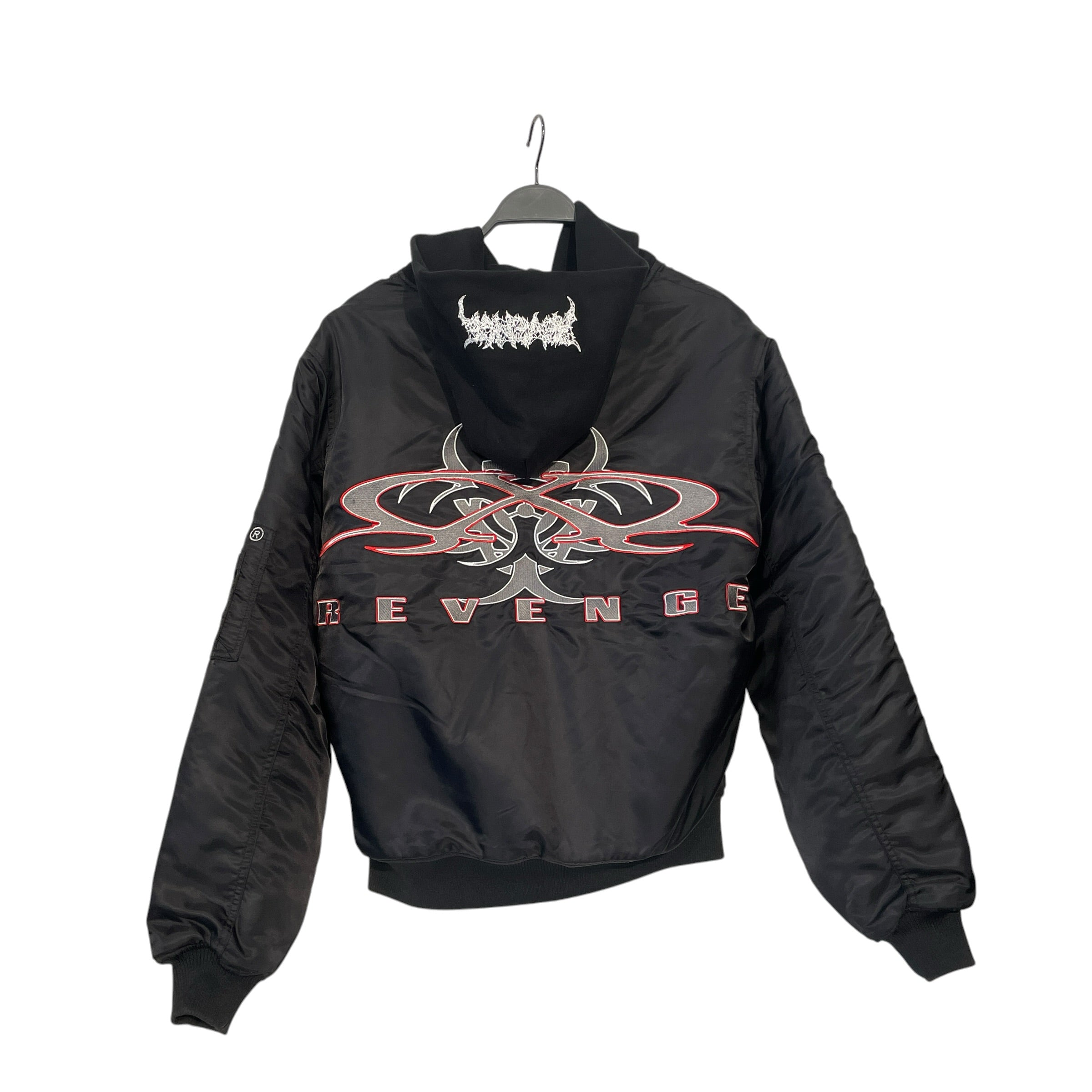 Revenge/Flight Jkt/S/Nylon/BLK/HOODED BOMBER JACKET view 6