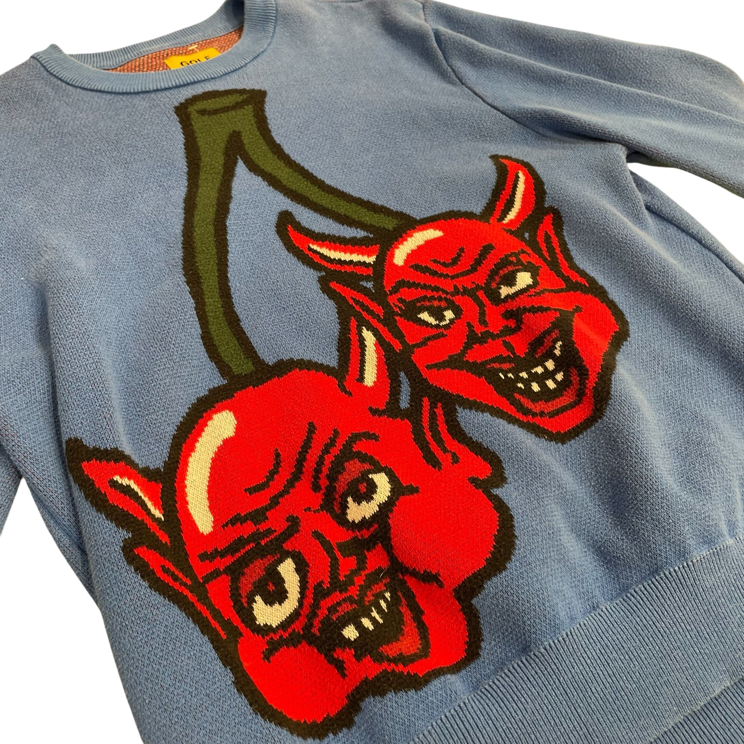 GOLF WANG/Sweater/L/Graphic/Cotton/BLU/Devil Cherry Jacquard view 3