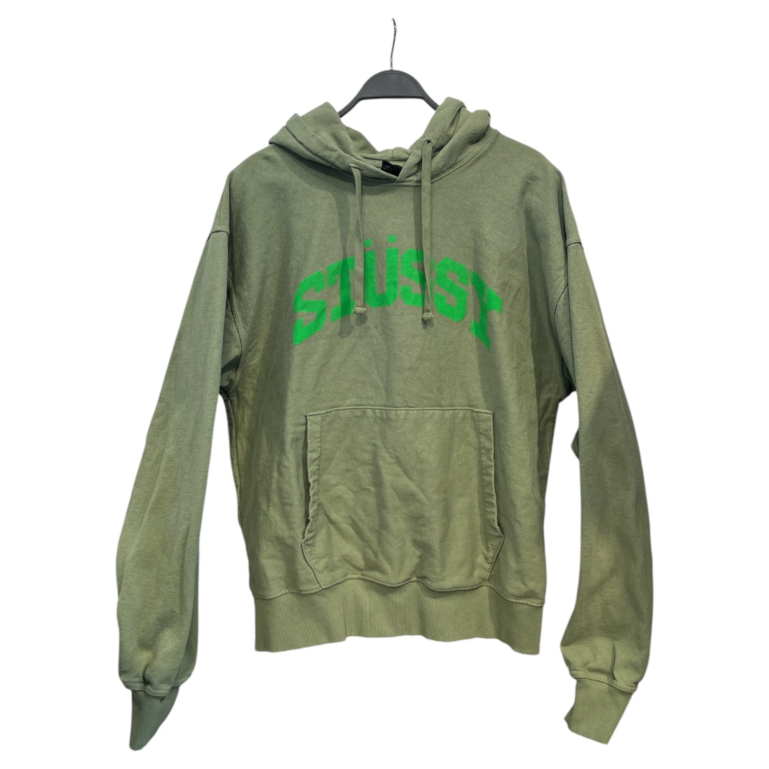 STUSSY/Hoodie/XL/Cotton/GRN/stussy logo green font view 1
