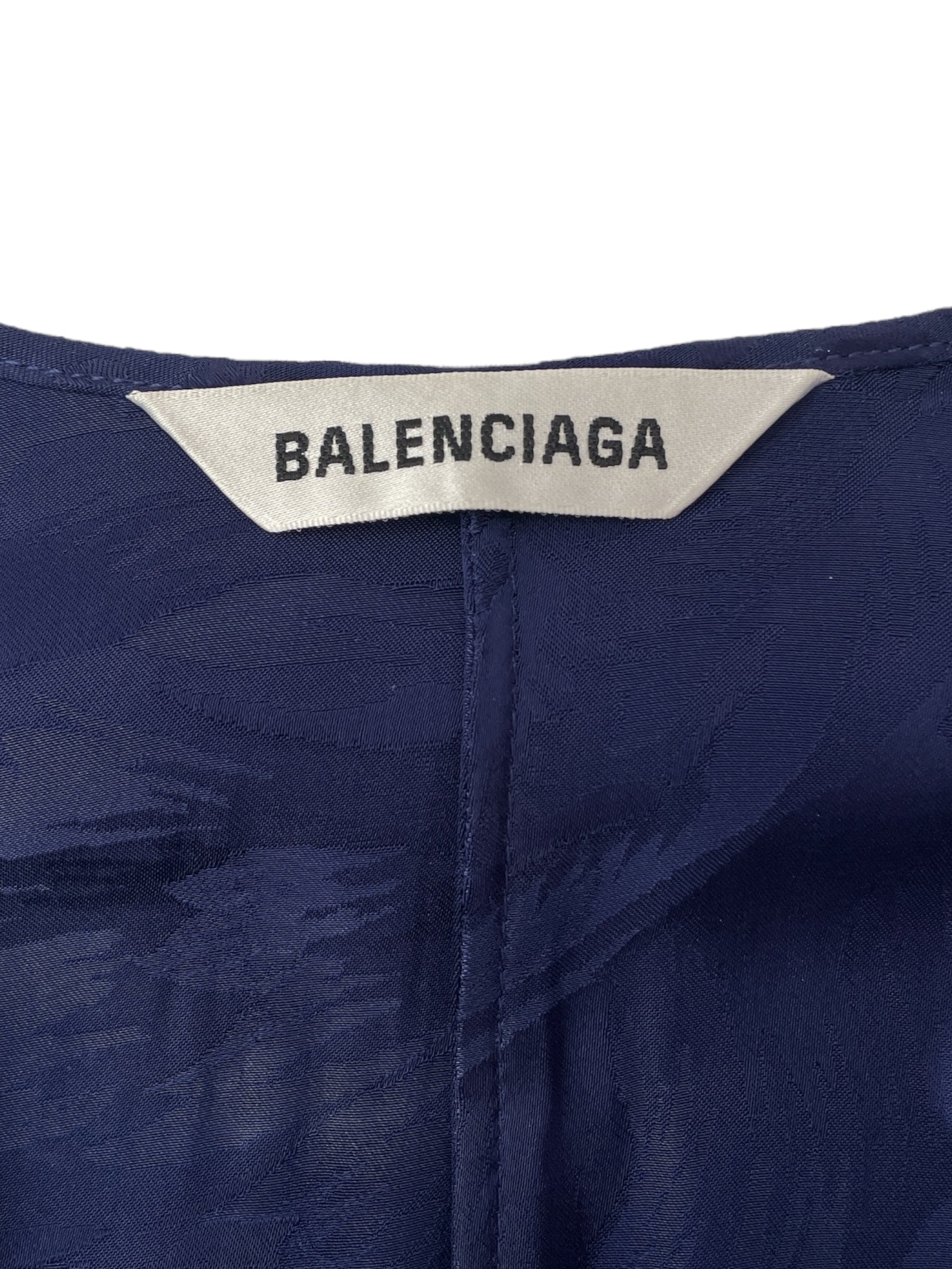 BALENCIAGA/LS Dress/Polyester/NVY/AFTERWORLD view 3