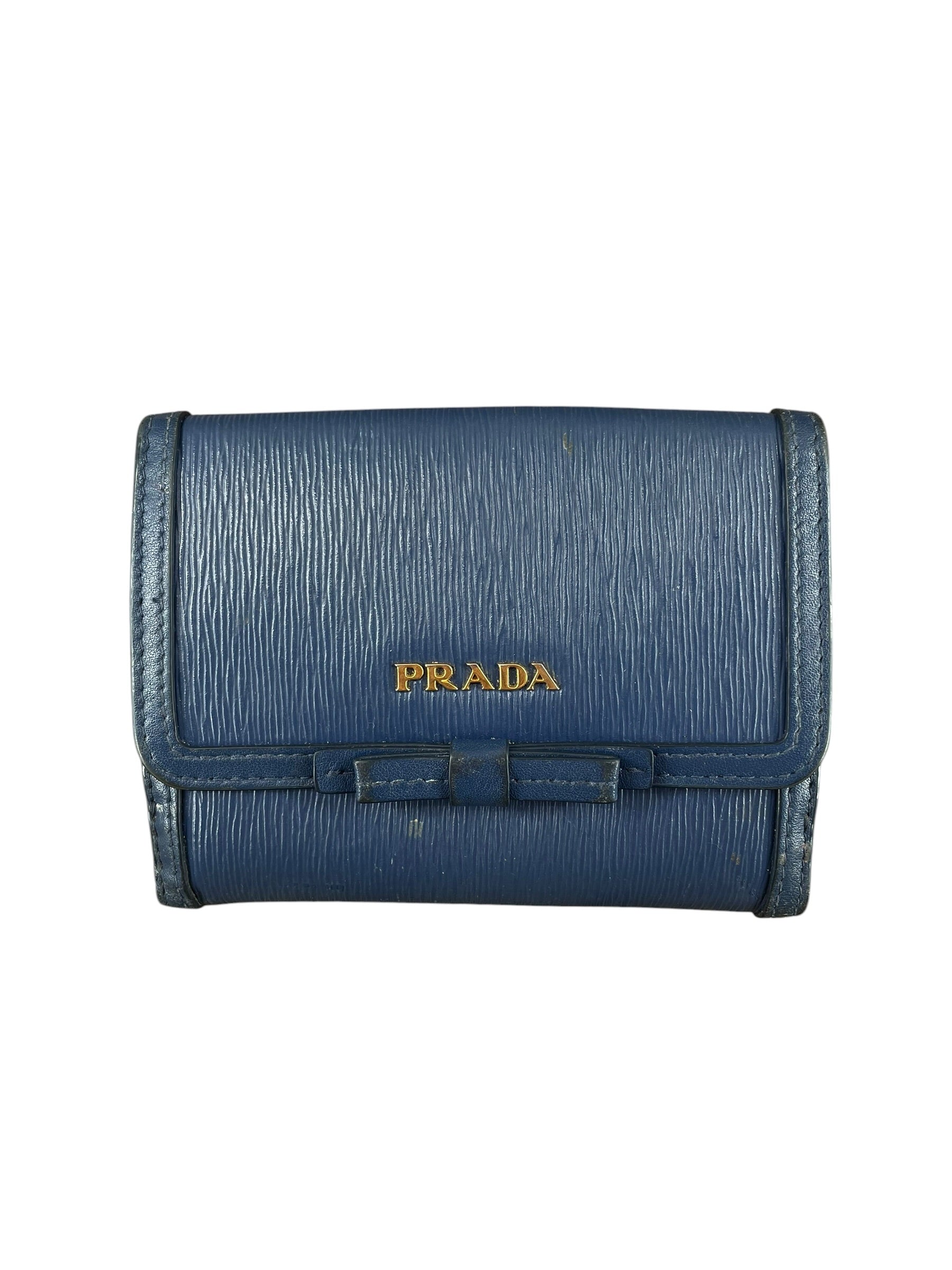 PRADA/Trifold Wallet/Leather/BLU/SAFFIANO WALLET/236 view 1
