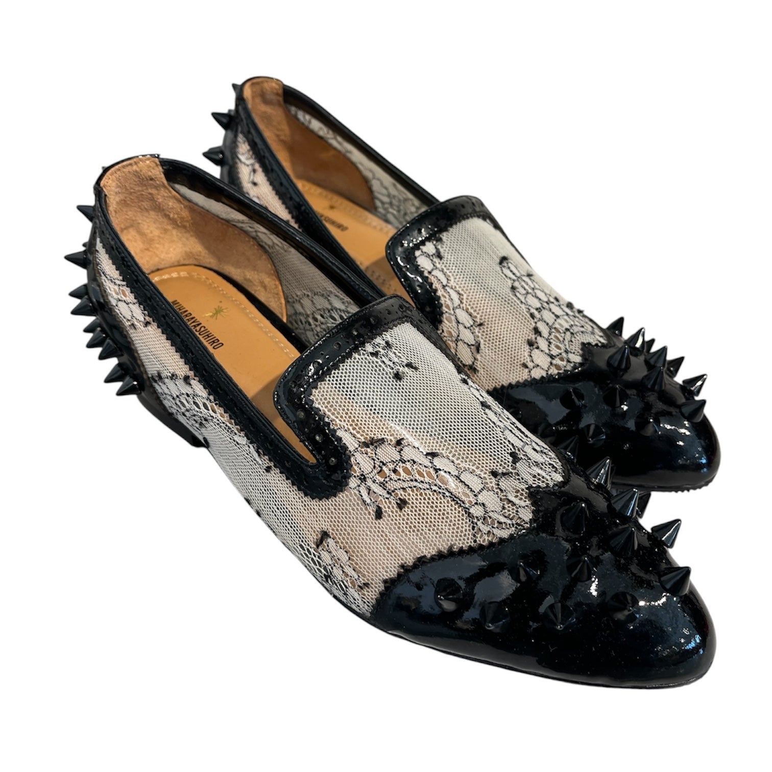 MIHARA YASUHIRO/Flat Shoes/BLK/black spikes view 1