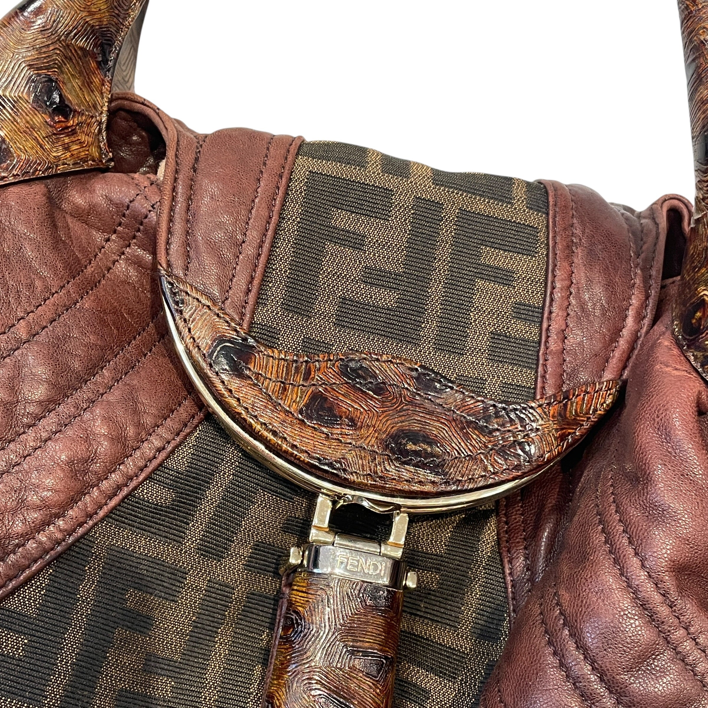 FENDI/Tote Bag/Monogram/Leather/BRW/SPY BAG ZUCCA FF view 3