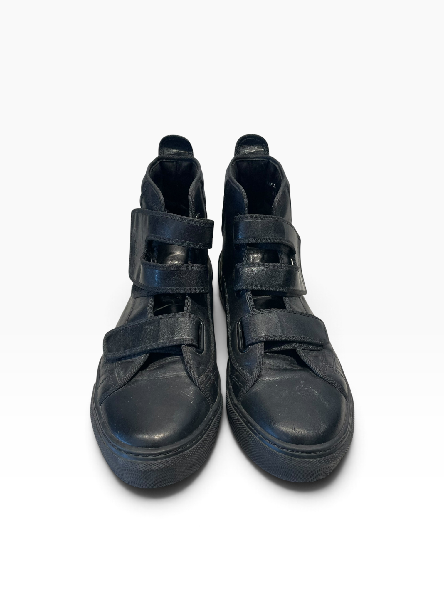 RAF SIMONS/Hi-Sneakers/EU 44/Leather/BLK/Double Flap Velcro Shoe view 3