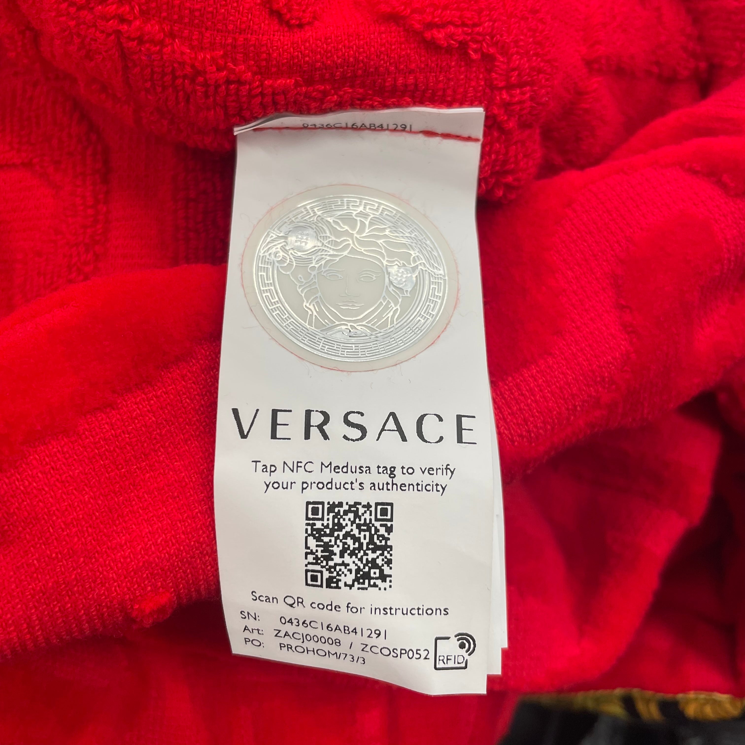 GIANNI VERSACE/Sweater/XL/Monogram/Cotton/RED/REDROBEGOLDBLACKTRIM view 4