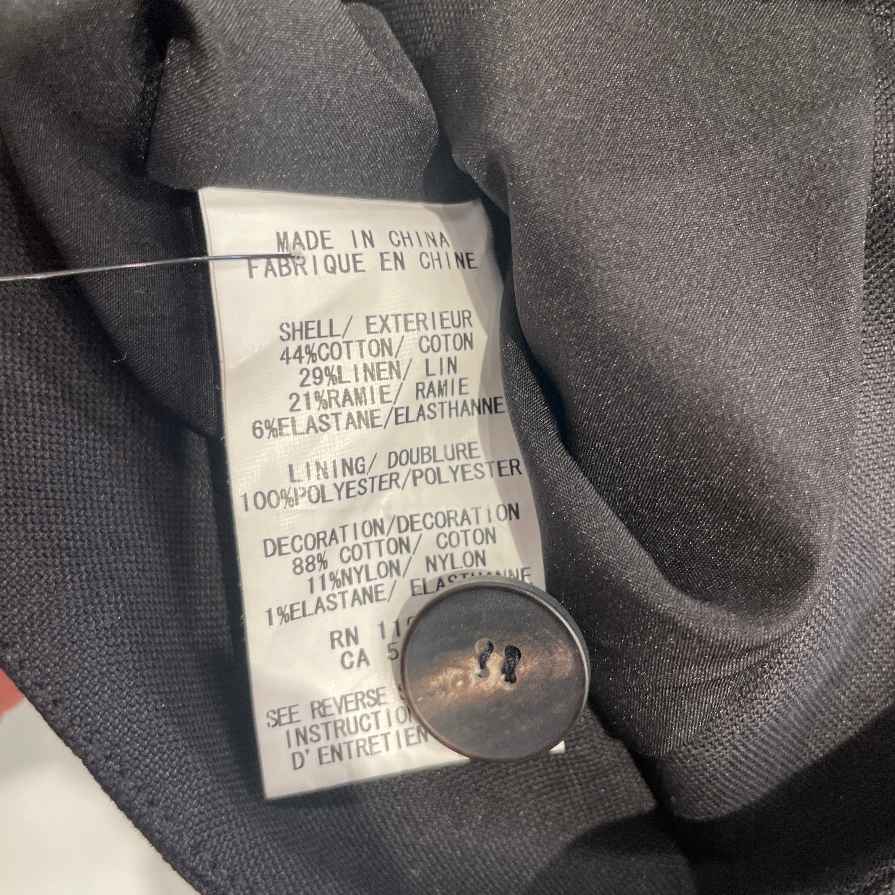 Helmut Lang/Tailored Jkt/0/Cotton/BLK/WHITE SLEEVE SINGLE BUTTON JKT view 4