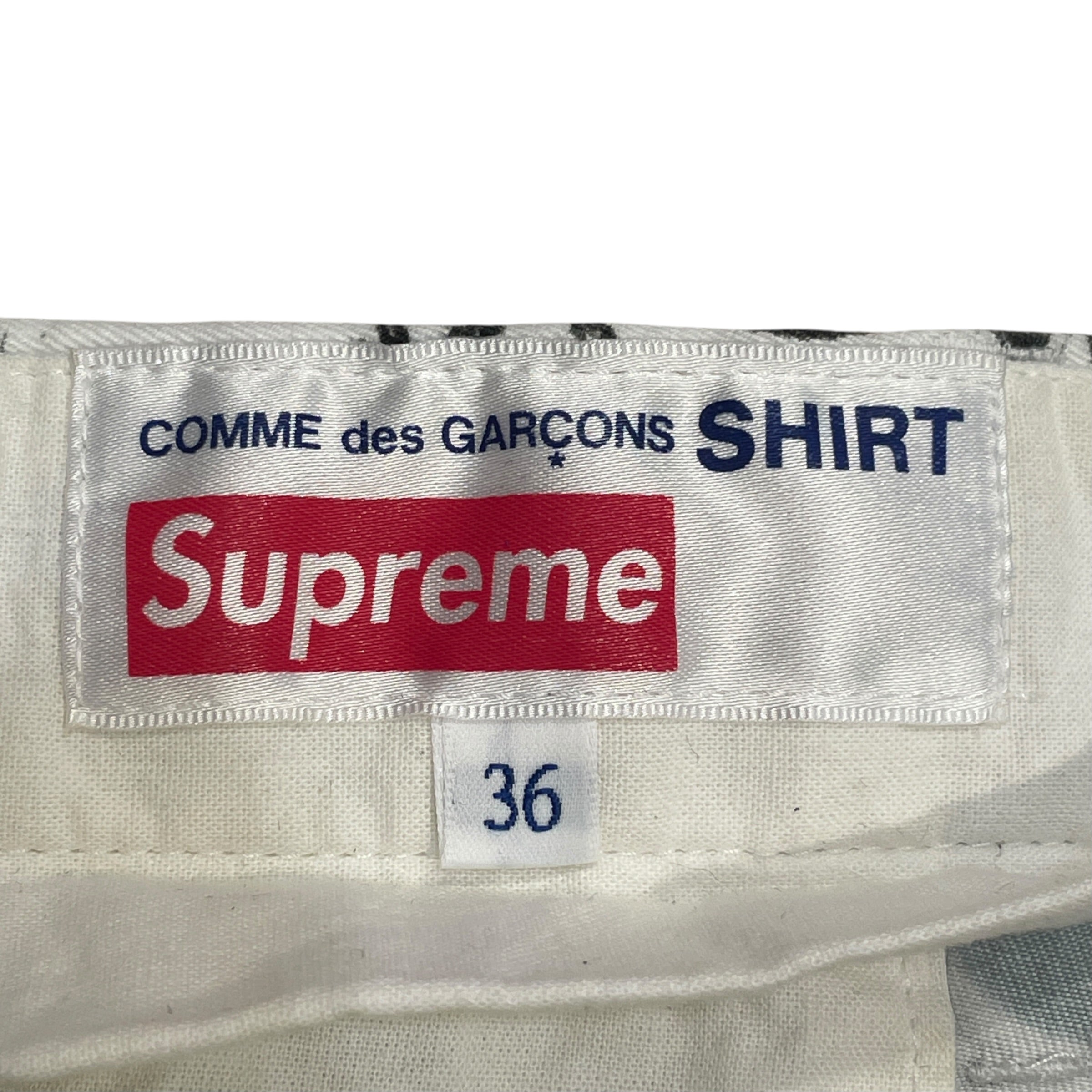 Supreme/COMME des GARCONS/Pants/36/Cotton/WHT/All Over Print/Eyes Pants view 3