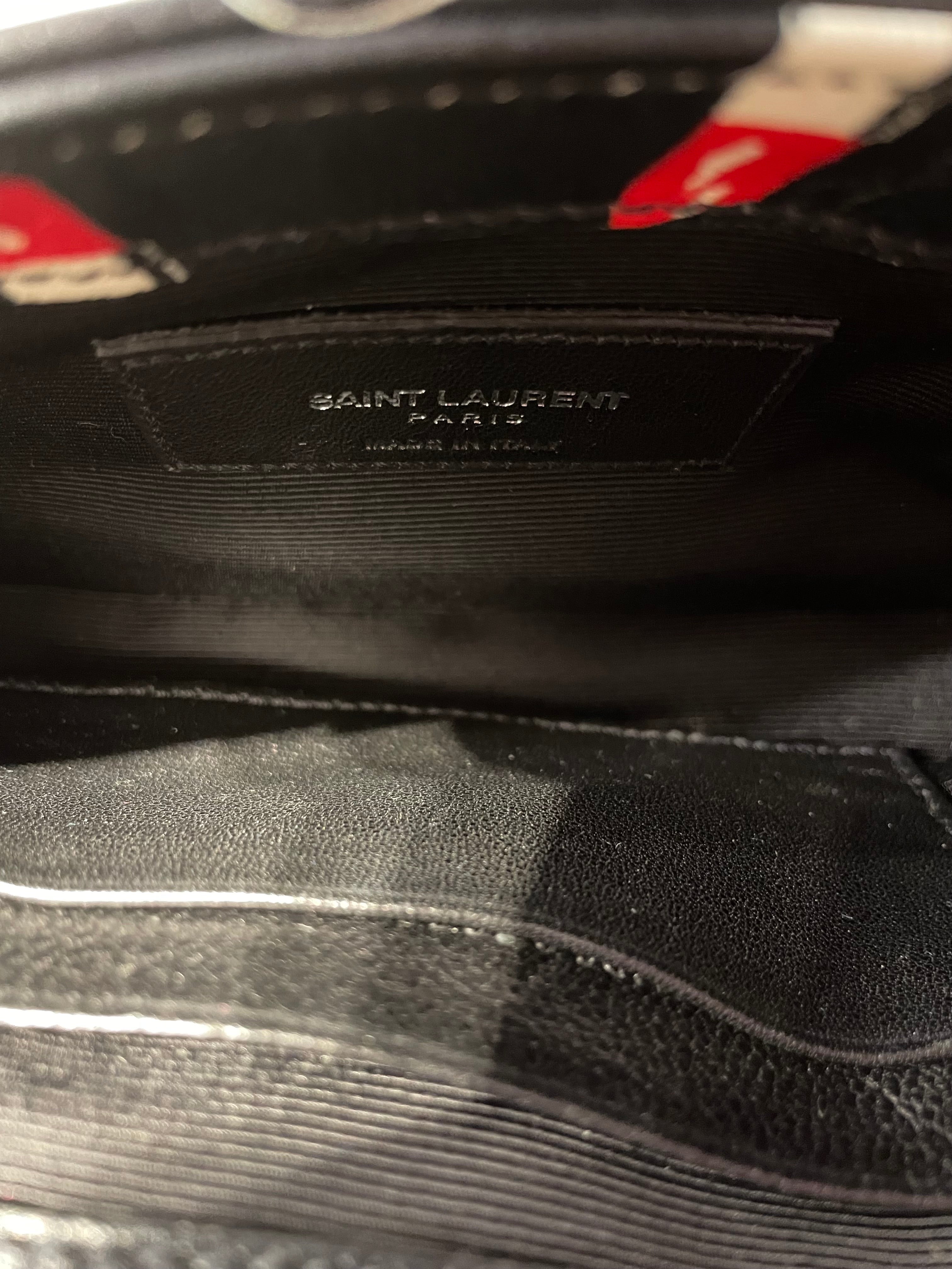 SAINT LAURENT/Cross Body Bag/All Over Print/Leather/BLK/LIP STICK view 7