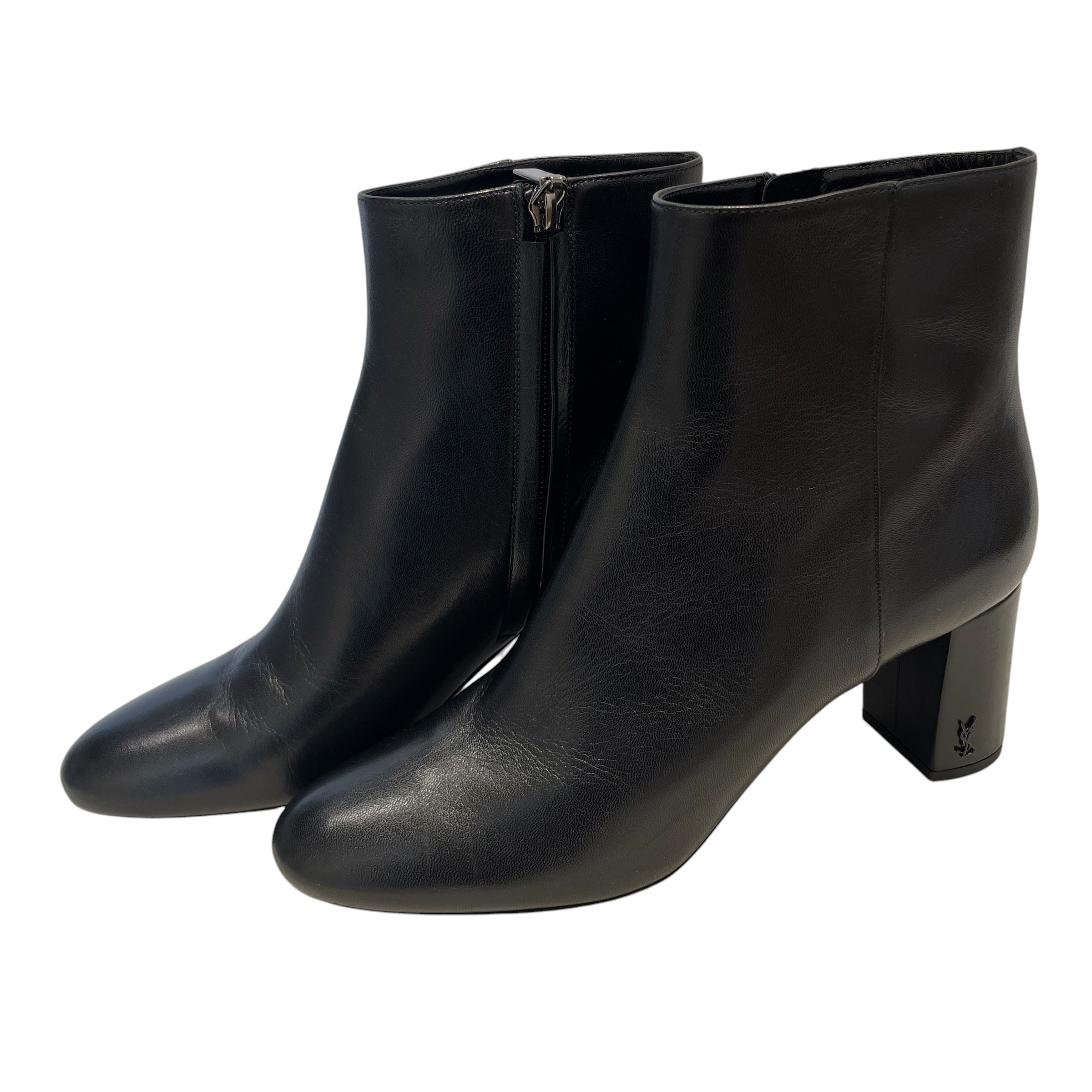 SAINT LAURENT/Heels/EU 40/Nylon/BLK/ysl boot heel view 1