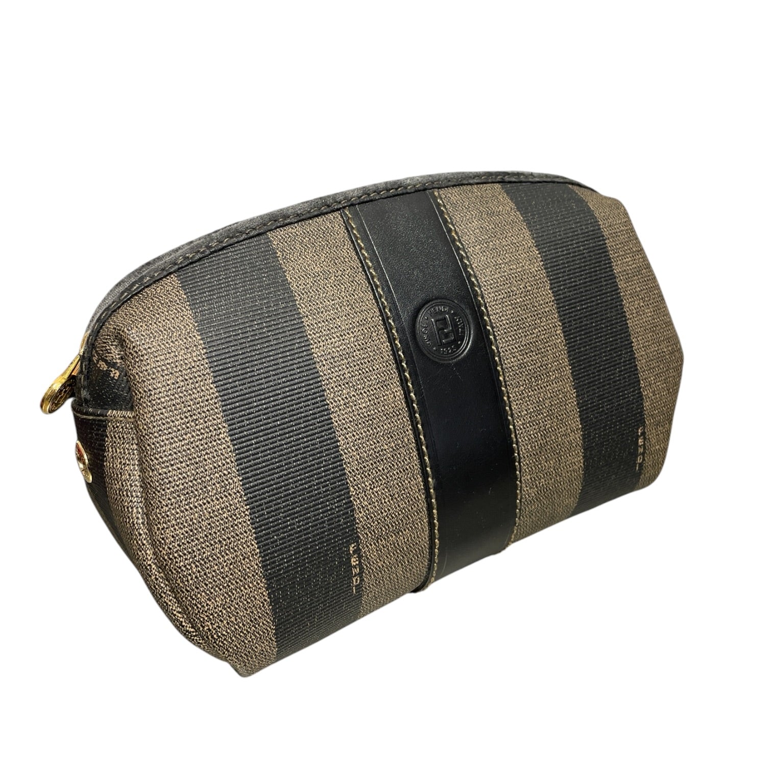 FENDI/Pouch/Stripe/Leather/BRW/Vintage Pequin Mini Pouch view 6