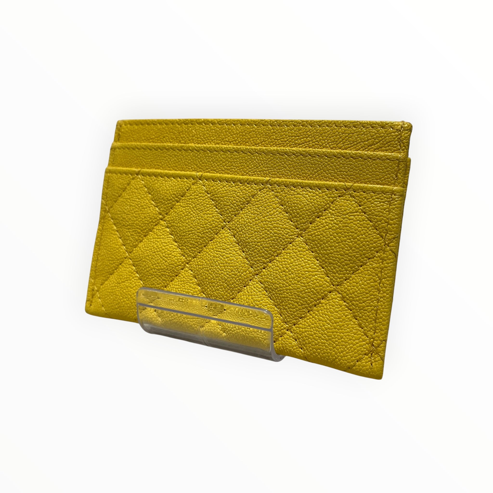 CHANEL/Card Case/Leather/YEL/L's/Quilted caviar view 2