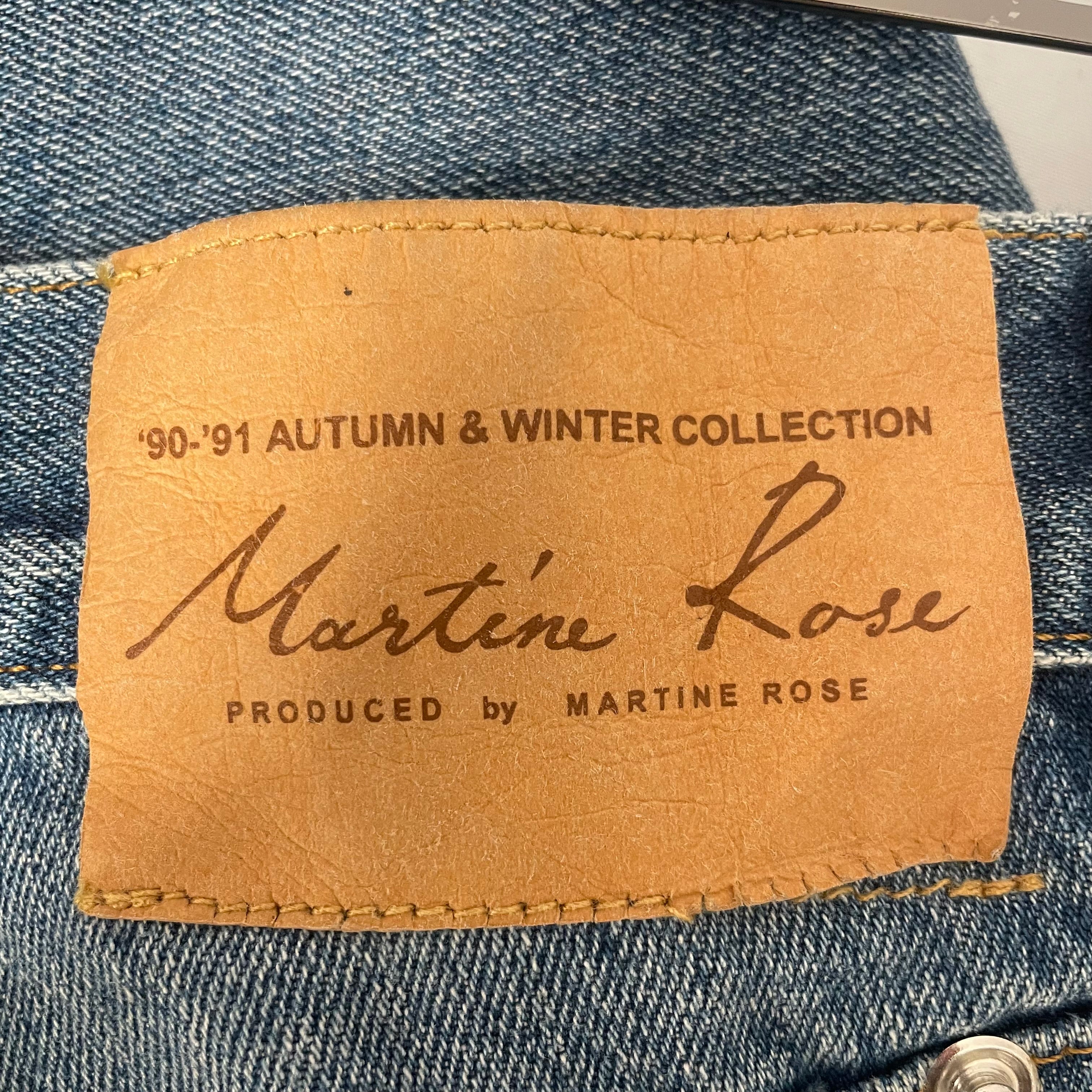 MARTINE ROSE/Straight Pants/S/Denim/IDG/BUTTONSTUDS view 3