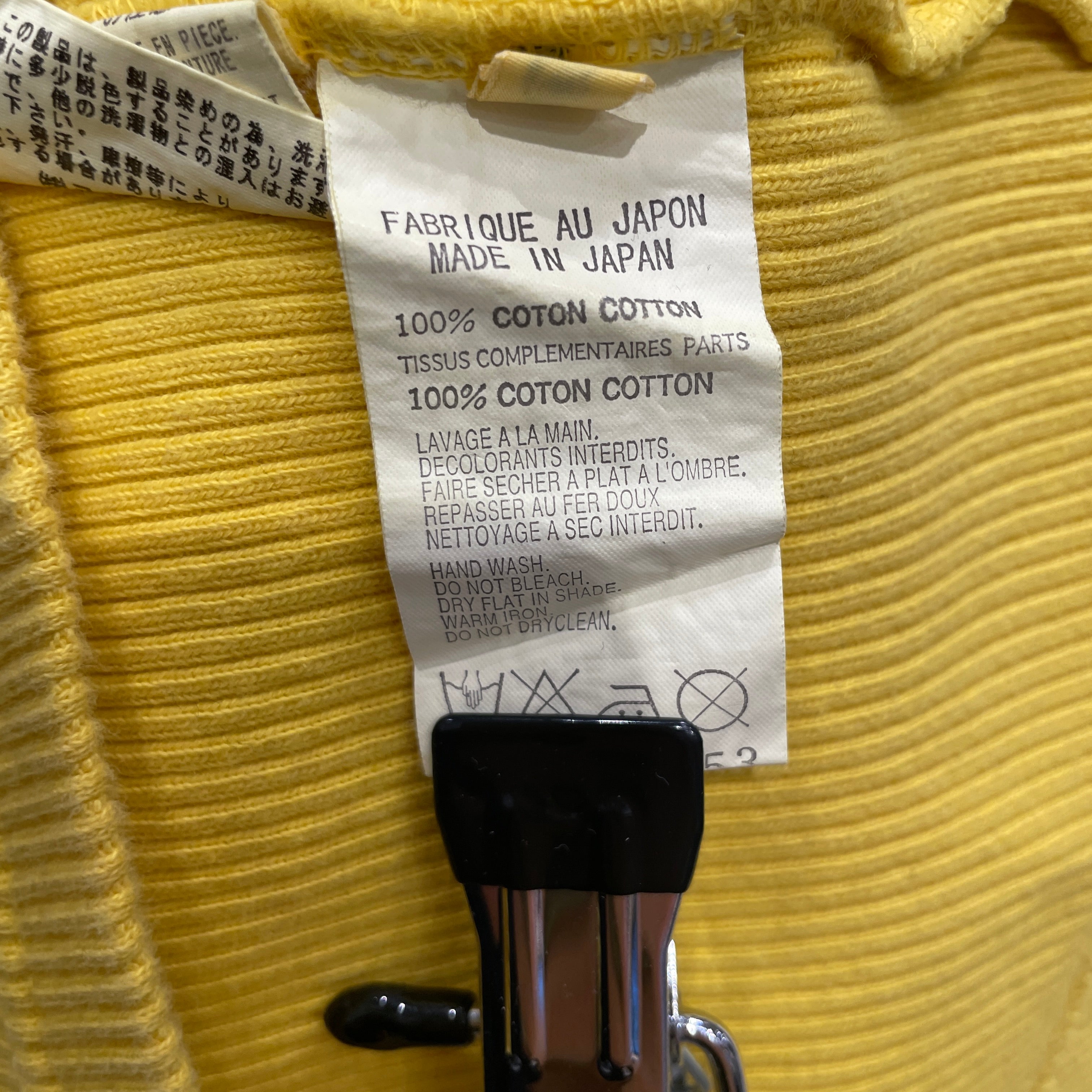 YOHJI YAMAMOTO/LS T-Shirt/3/Cotton/YEL/thick view 4